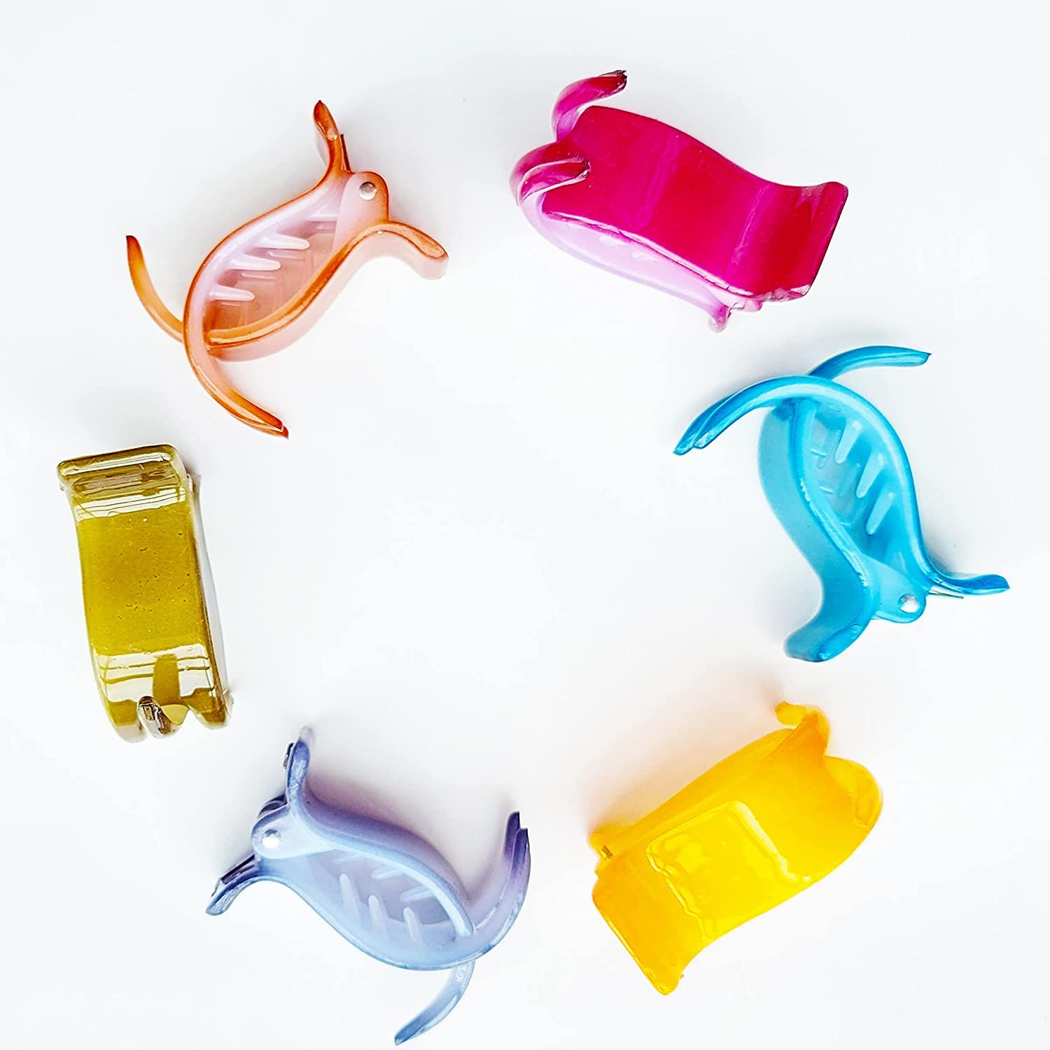 SIYAA Medium Plastic Hair Claw Clips for Women - Trendy Hair Clutch Set of 6 | Non-Slip Hair Accessories for Ponytails, Buns & Updos | Perfect for Work, Gym & Everyday Styling