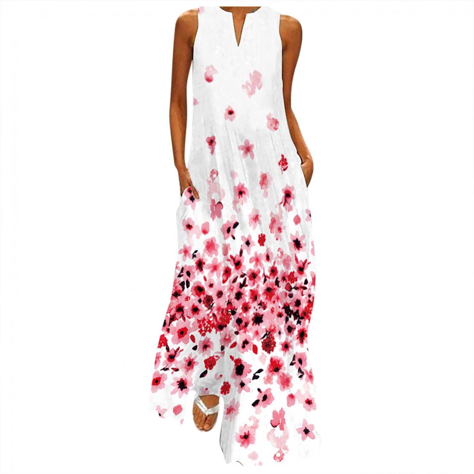 Sexy Plus Size Women's Summer Dresses - High Waisted Casual Boho Flowy Dress with Cute Print for Party, Beach & Date Night | Comfortable & Stylish Outfit