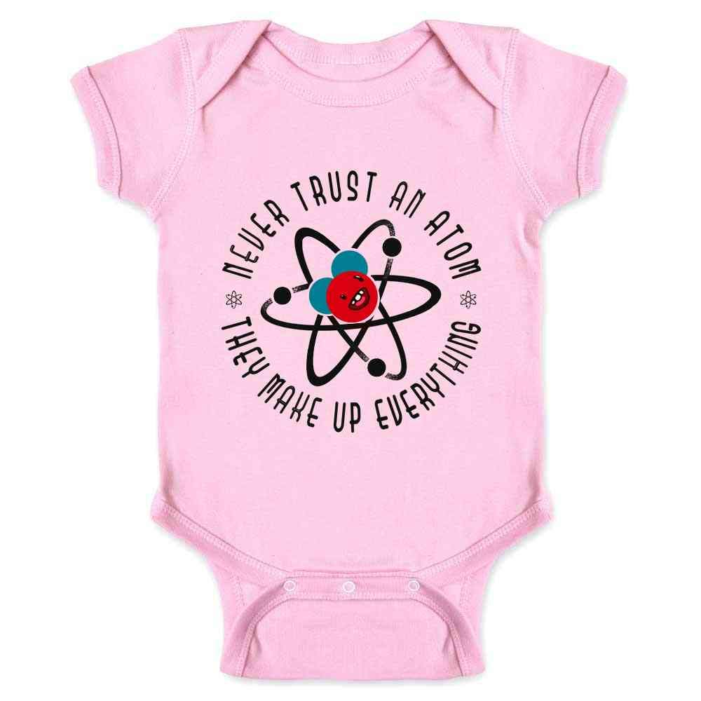Funny Science Baby Bodysuit - Never Trust an Atom They Make Up Everything - Cute Infant Onesie for Boys & Girls - Perfect for Science Lovers, Nerdy Parents & Chemistry-Themed Parties