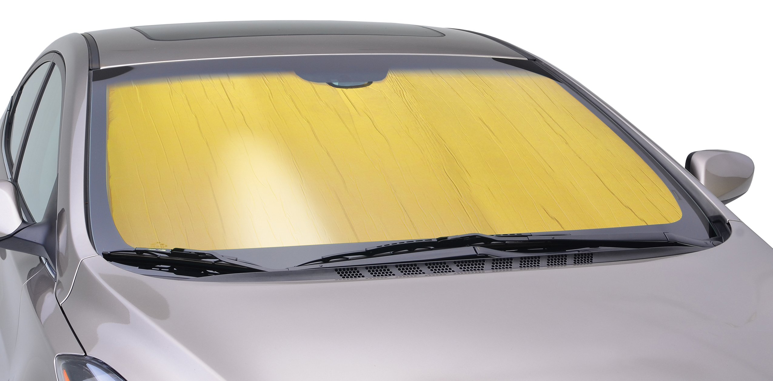 Custom Fit Windshield Sunshade for Audi 80 Models | Intro-Tech AU-15-G Gold Sun Shade | UV Protection & Heat Blocking for Parking & Road Trips