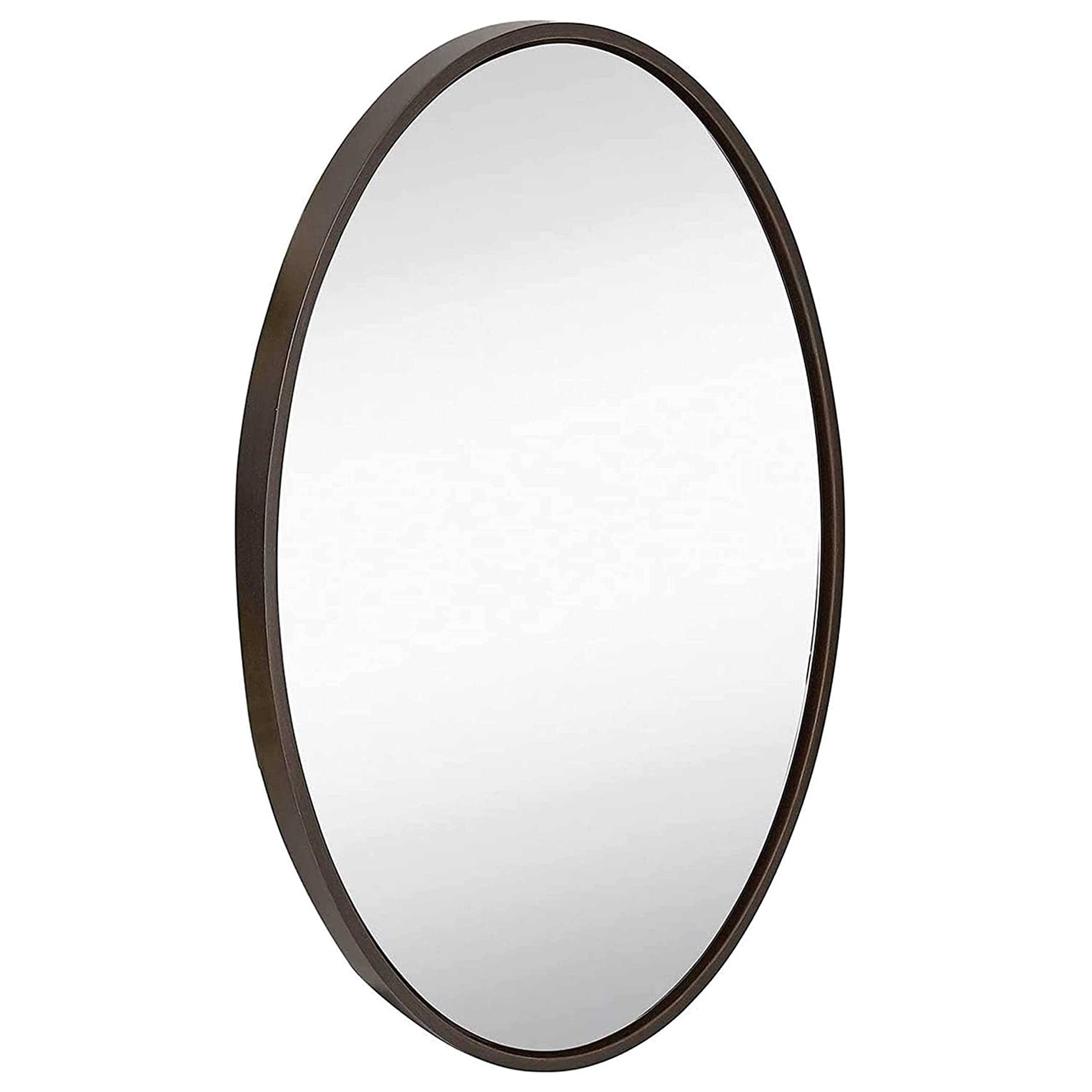 Hamilton Hills 24x36 Inch Oval Black Framed Wall Mirror - Large Premium Wooden Mirror for Bathroom, Living Room & Bedroom Decor - Floating Vanity Mirror for Modern Home & Office Wall Decoration