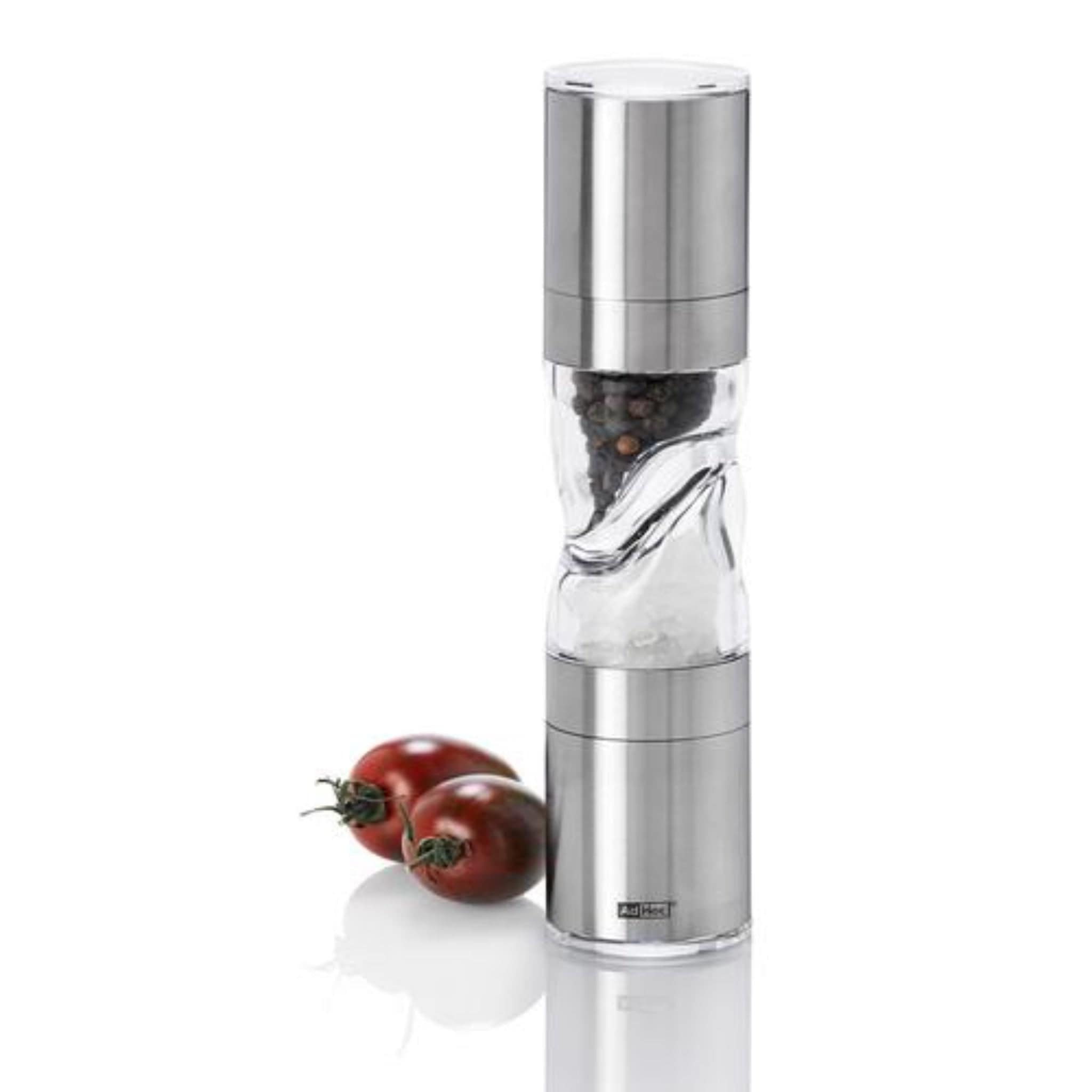 Premium Mini Double Mill Salt and Pepper Grinder Set - Adjustable Coarseness, Refillable Glass Bottle - Perfect for Kitchen, Dining Table, and Outdoor Picnics