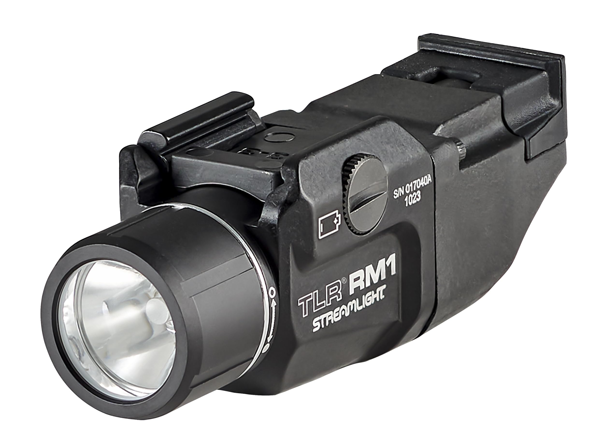 Streamlight 69440 TLR RM 1 500-Lumen Tactical Flashlight - Low Profile Rail Mounted Weapon Light with Rail Keys, Pressure Switch & CR123A Battery - Perfect for Handguns, Rifles & Home Defense (Black)
