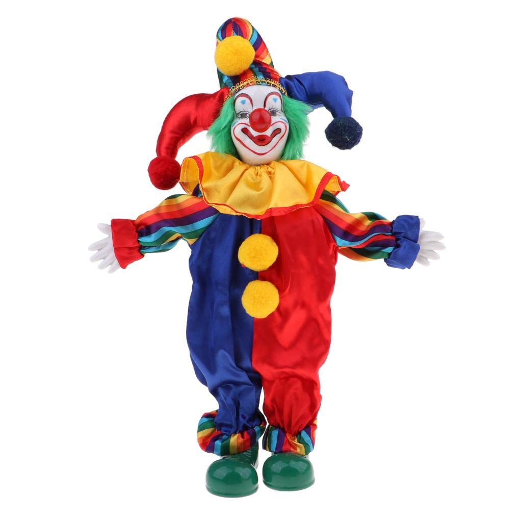 38cm Adorable Smiling Porcelain Clown Doll - Perfect Kids Birthday Gift, Halloween & Christmas Decor, Table Centerpiece for Parties & Home Décor