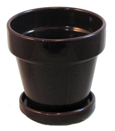 Farmhouse Ceramic Pot with Saucer and Felt Feet - 4.5