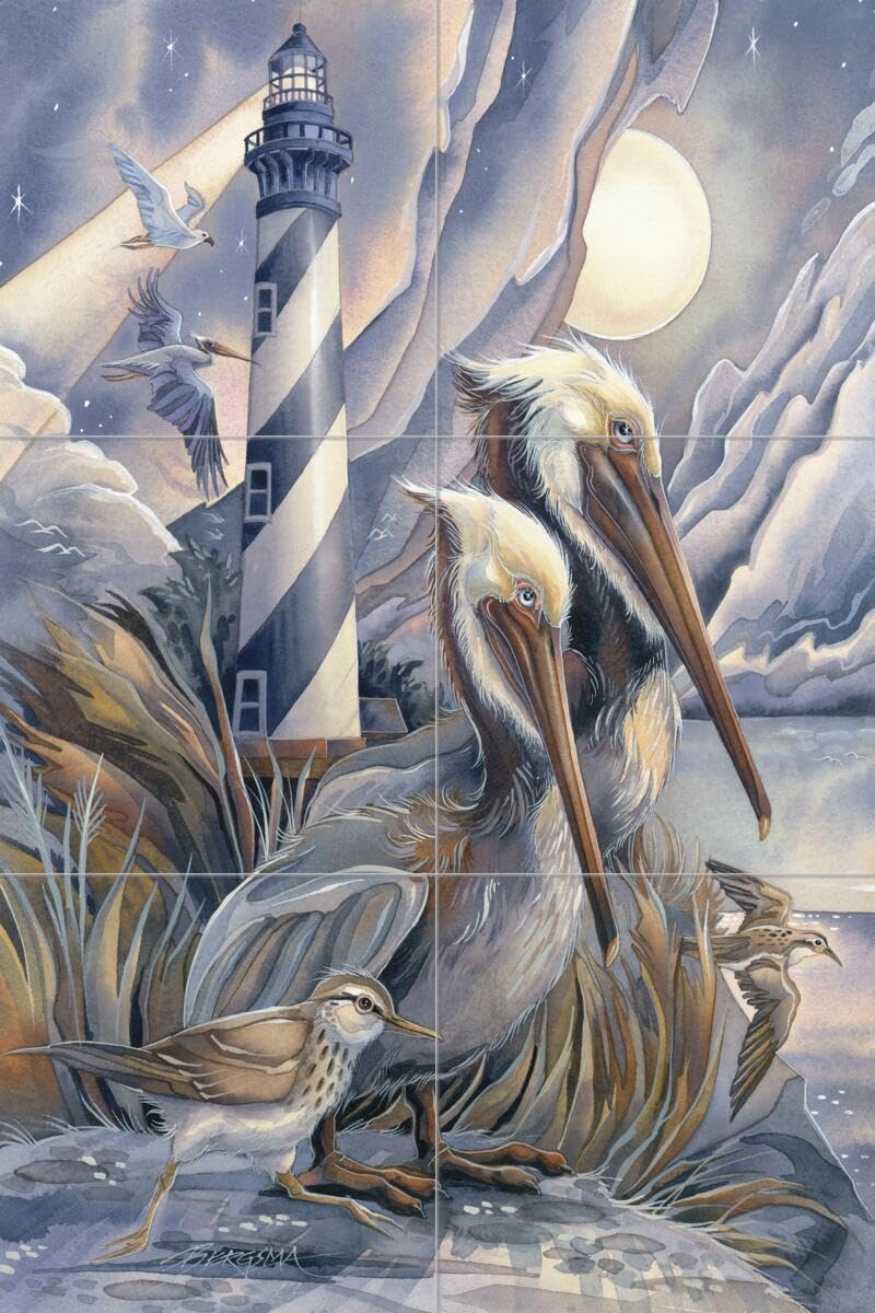 Hand-Painted Ceramic Backsplash Tile Mural - Waterfowl Bird Design for Kitchen & Bathroom Decor - Life is Beautiful Art by Jody Bergsma - Perfect for Farmhouse, Cottage & Coastal Style Homes