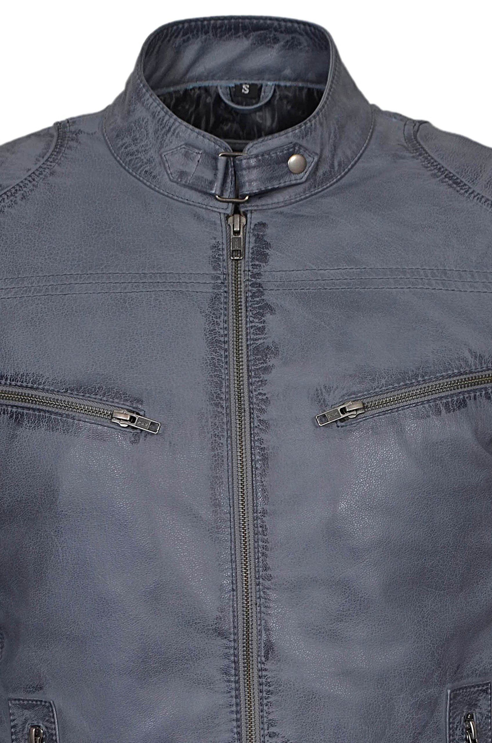 Smart Range Men's Speed Washed Grey Stone Biker Style Motorcycle Real Leather Jacket - Premium Motorcycle Gear for Riding & Casual Wear