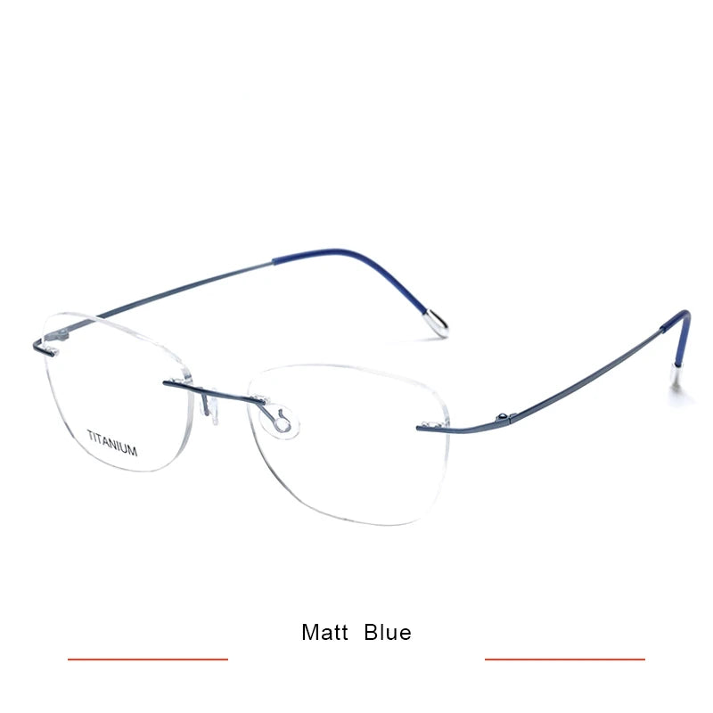Brightzone Unisex Rimless Polygon Square Titanium Eyeglasses 71613 - Lightweight Durable Frame for Work, Reading & Fashion | Trendy Square Glasses for Men & Women