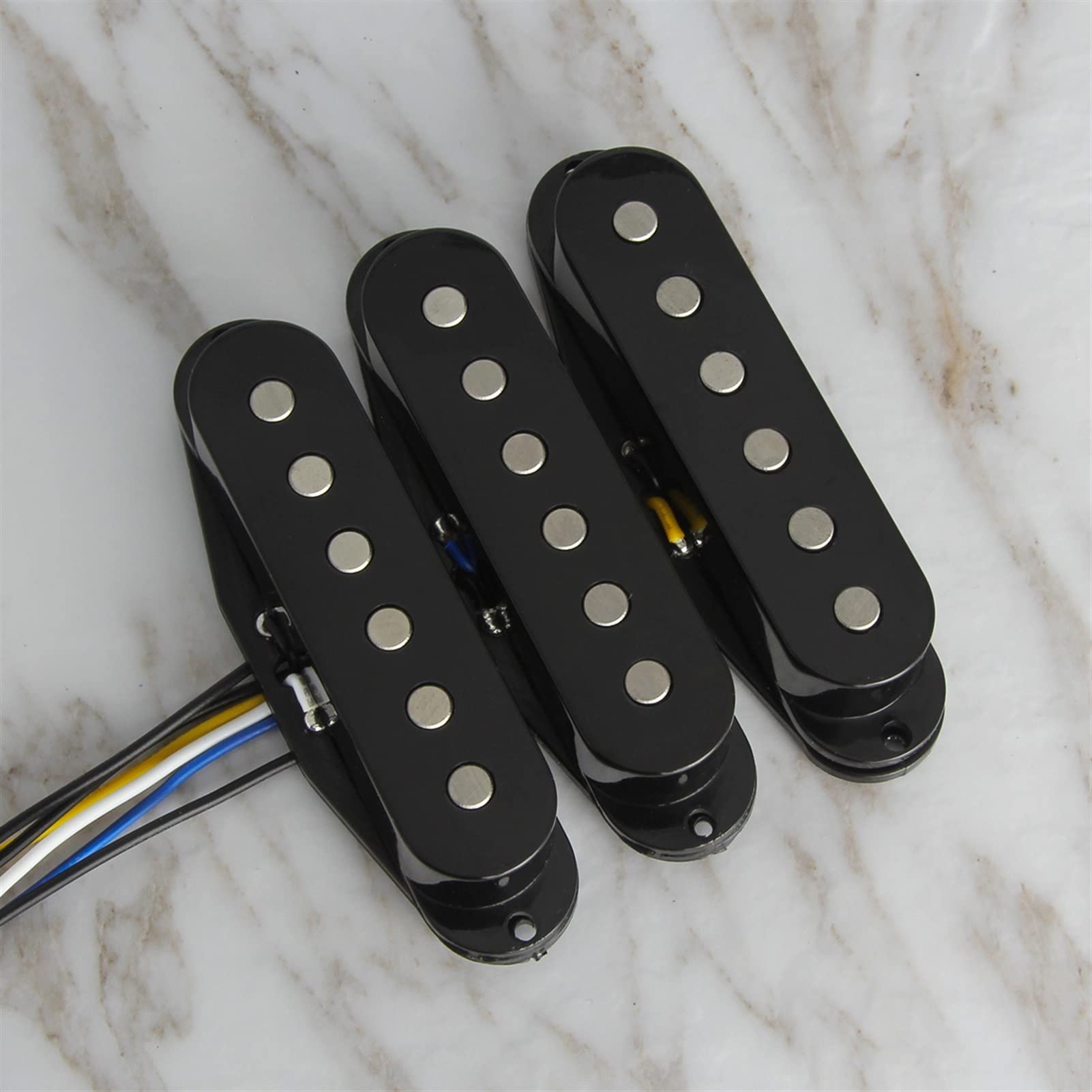 Alnico 5 Single Coil Guitar Pickup Set - Neck/Middle/Bridge Position - Black Replacement Pickups for Electric Guitar | Perfect for Blues, Rock & Vintage Tone Upgrades
