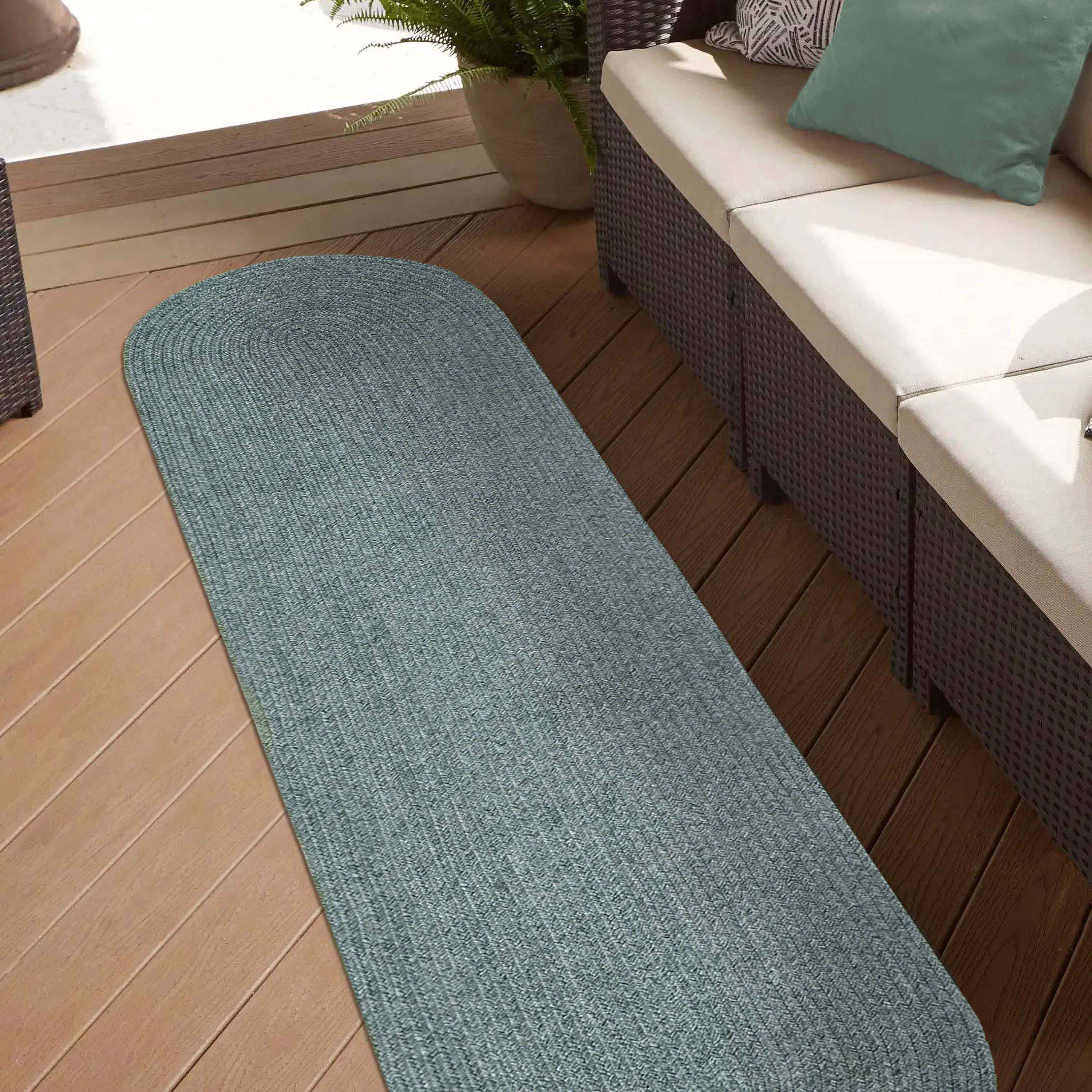 Classic Braided Area Rug - Non-Slip Indoor/Outdoor Oval Rug for Living Room, Bedroom, Patio & Deck - Soft & Durable Home Decor