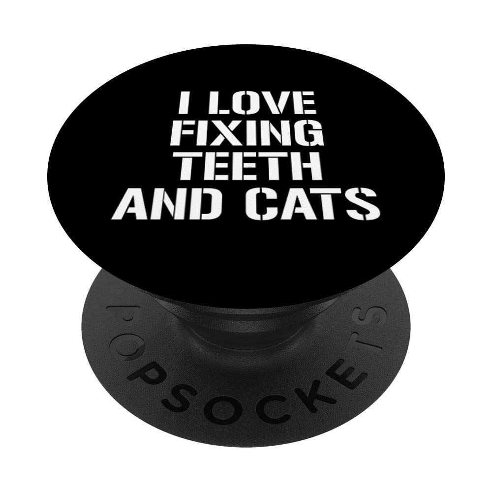 Funny Dentist Cat Lover PopSockets PopGrip - Swappable Phone Grip for iPhone & Android | Cute Dental Humor Accessory for Cat Lovers | Perfect Gift for Dentists & Veterinary Professionals