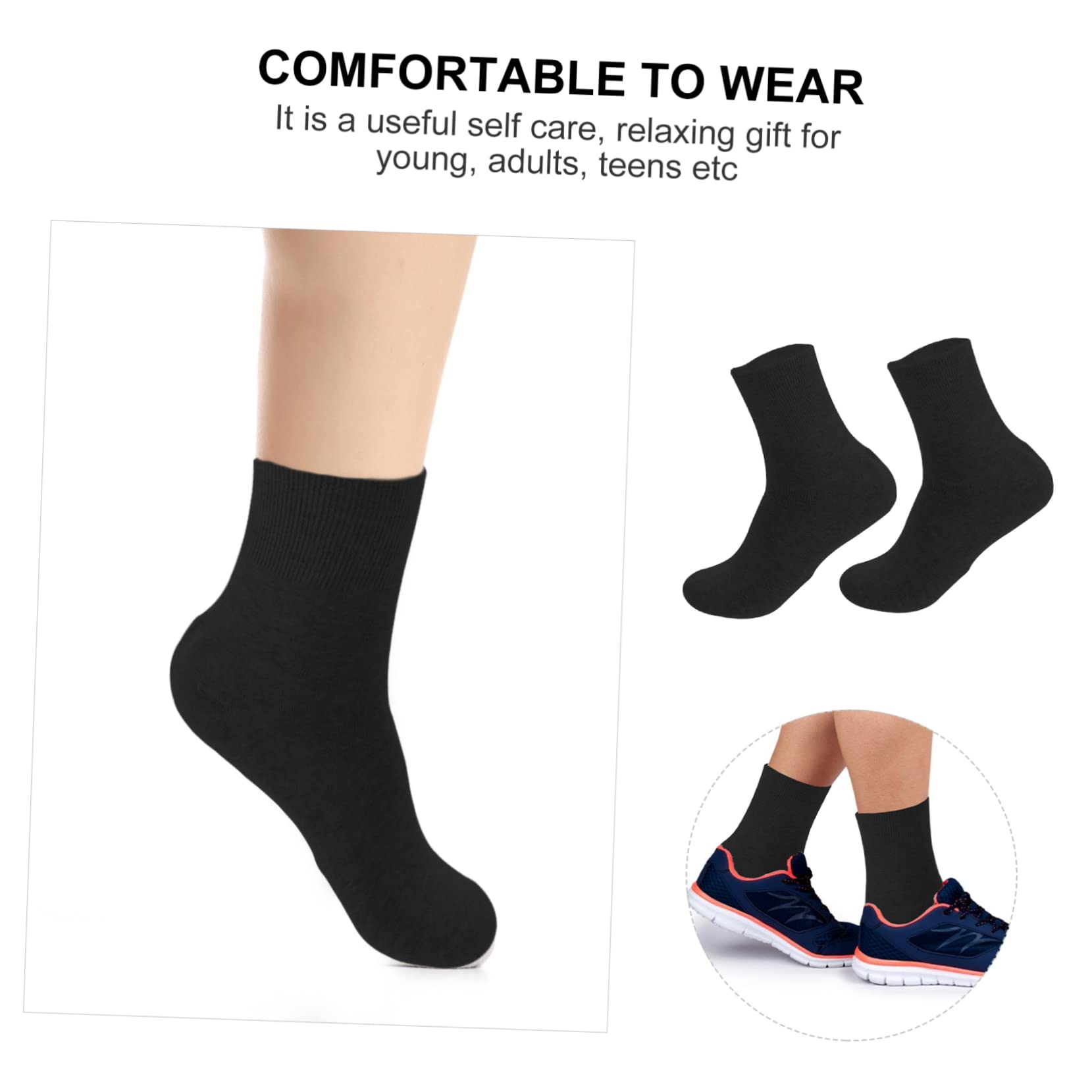 Beavorty Men's Cotton Socks for Cracked Heels & Rough Skin - Moisturizing & Softening Socks for Dry Feet Care - Ideal for Daily Wear, Work & Home Comfort