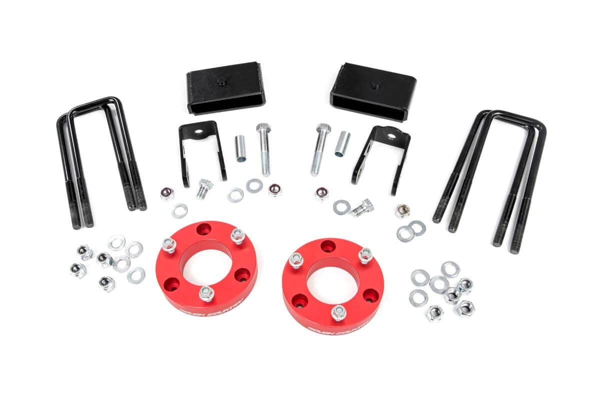 2 Inch Lift Kit with Red Spacers for Nissan Titan XD 2WD/4WD (2016-2024) - 868RED - Enhance Off-Road Performance & Suspension Lift for Adventure & Towing