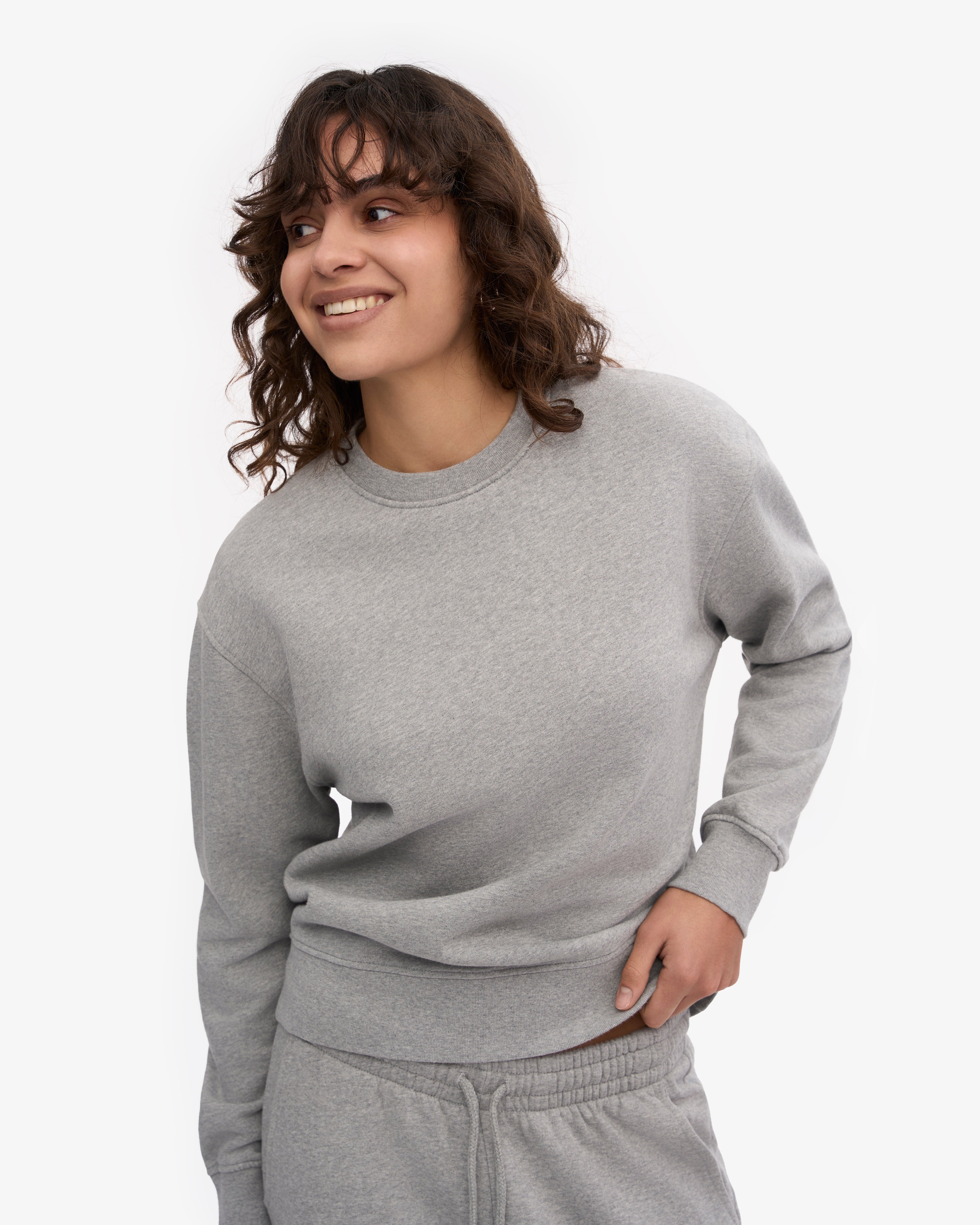 Organic Cotton Women's Classic Crew Neck T-Shirt - Heather Grey - Comfortable Casual Wear for Everyday Outfits & Layering