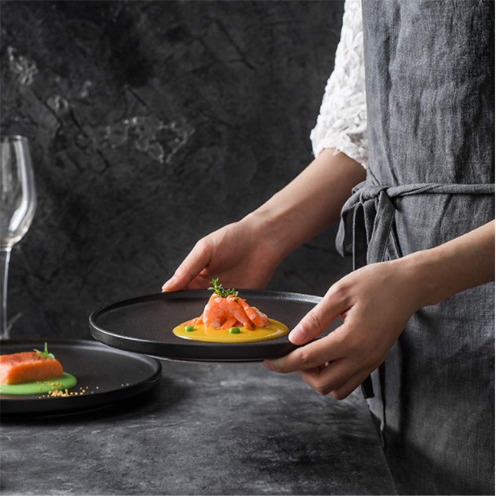 Nordic Ceramic Salad Plate with High Edges for Fruit, Cheese & Dessert - Perfect for Home Dining & Parties