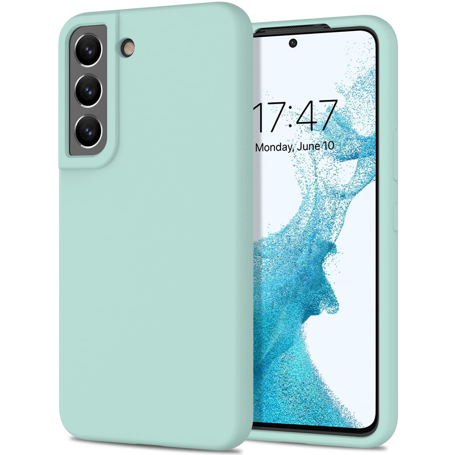 DEENAKIN Samsung Galaxy S22 Case - Soft Flexible Silicone Gel Cover with Shockproof Protection | Slim Fit Full Body Bumper Case for Samsung Galaxy S22 (Light Blue) | Perfect for Everyday Use, Travel & Outdoor Activities