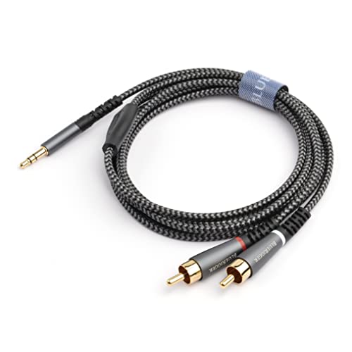 BlueRigger 3.5mm to 2-Male RCA Audio Stereo Cable - 25FT Gold Plated Aux RCA Y Splitter Cord for Smartphones, MP3, Tablets, Speakers - Perfect for Home Theater & Car Audio Systems