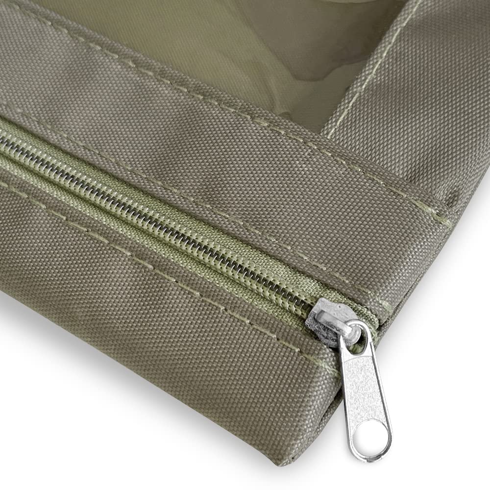 3-Pack Dark Grey 3-Ring Binder Pencil Pouch with Zipper Closure - Large Capacity Clear Window Pencil Case with Reinforced Grommets for School, Office & College Organization Supplies