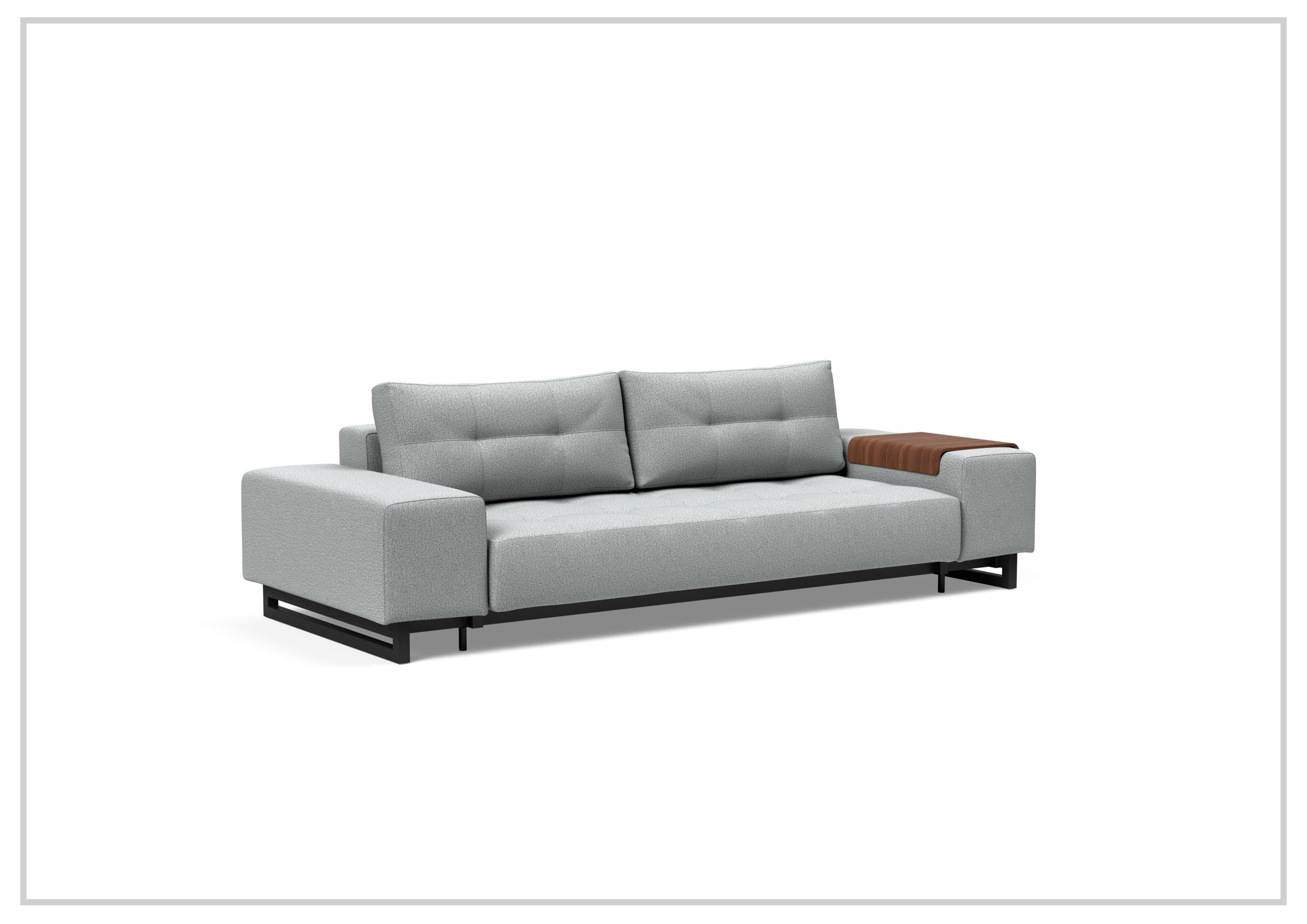 Innovation Living Grand DEL 2-Seater Fabric Sleeper Sofa with Ottoman - Convertible Bed & Lounge Chair for Small Spaces, Guest Rooms & Apartments