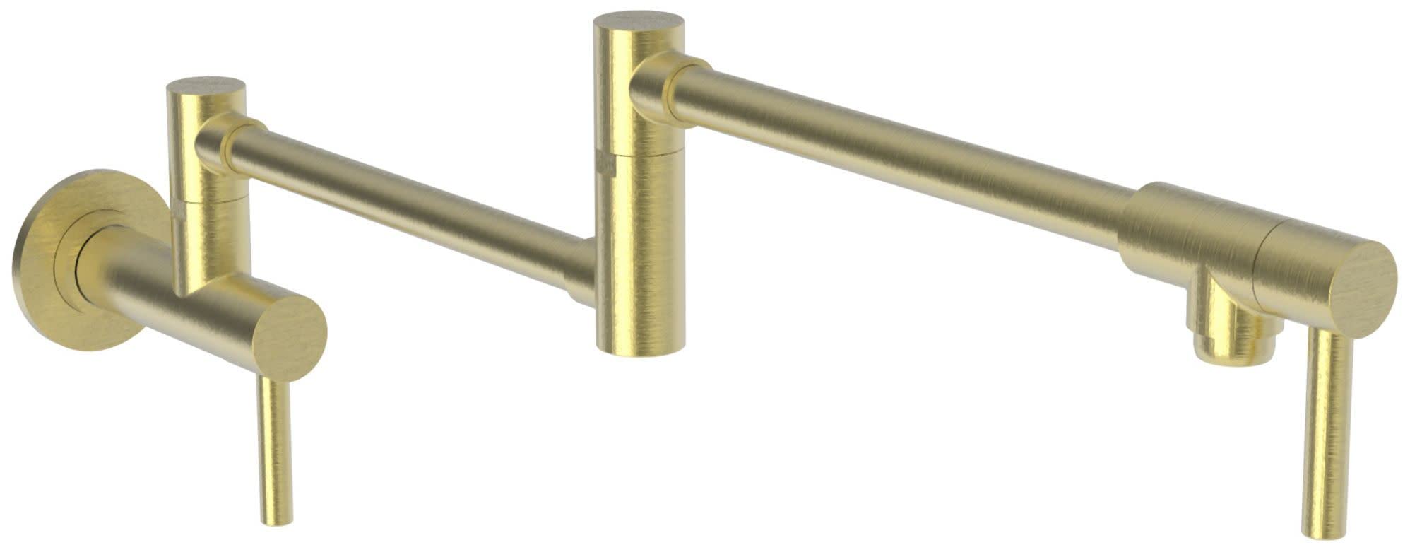 Newport Brass 9485/04 Pot Filler Kitchen Faucet - Satin Brass (PVD) Finish - High Arc Pull-Down Sprayer for Easy Pot Filling & Cooking - Perfect for Modern Kitchens & Home Chefs