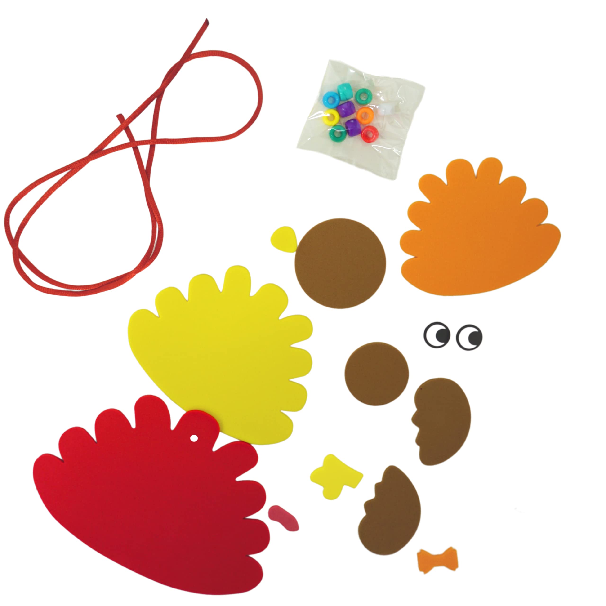 4E's DIY Turkey Necklace Craft Kit for Kids Bulk – 12 Pack Thanksgiving Toddler Crafts with 4 Styles, Thanksgiving Party Favors, Classroom Activities, Holiday Art Projects & Family Crafting Fun