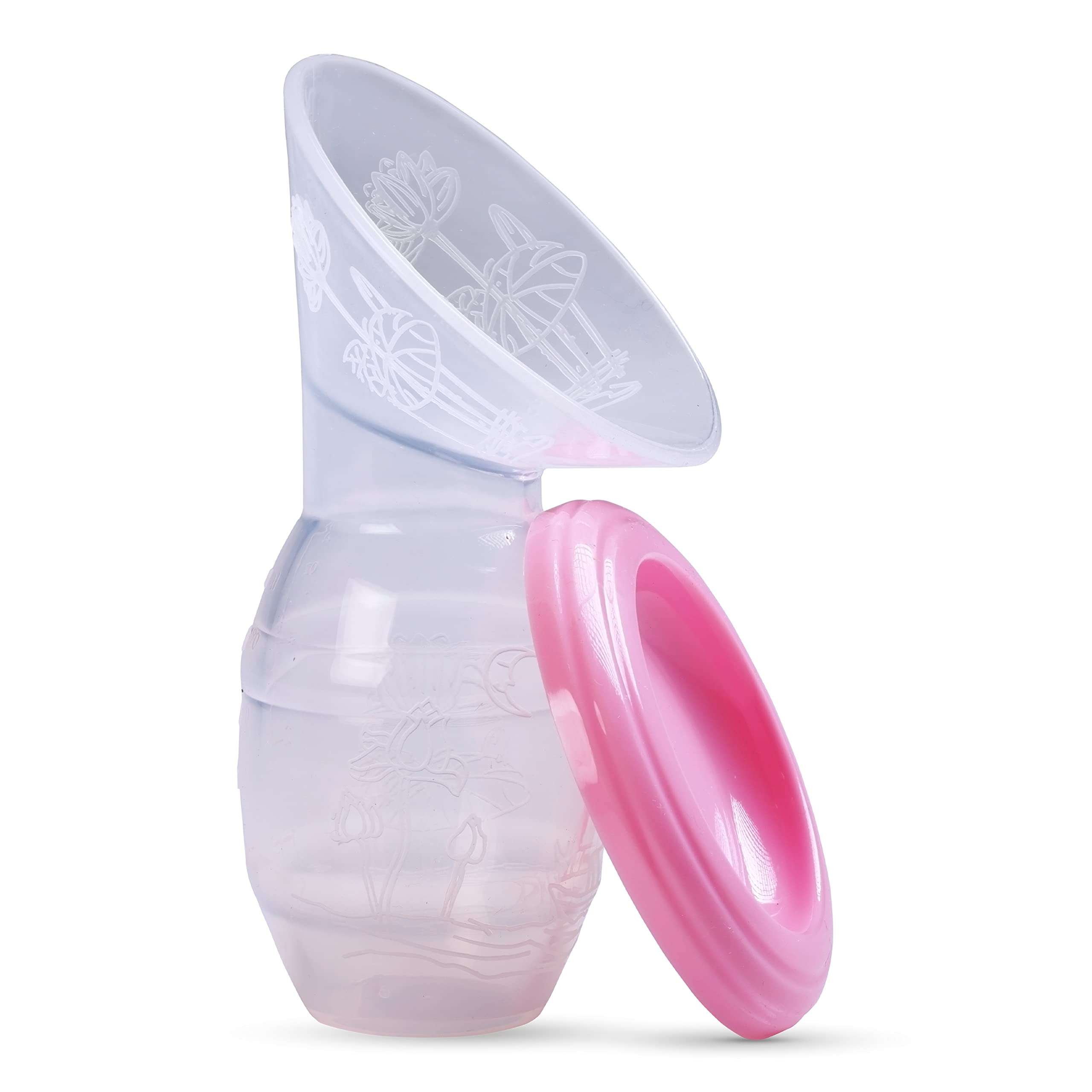 LuvLap 100ml Silicone Breast Milk Saver Pump - Hands-Free Milk Collector for Nursing Moms, Comfortable & Reusable for Breastfeeding at Home or Work