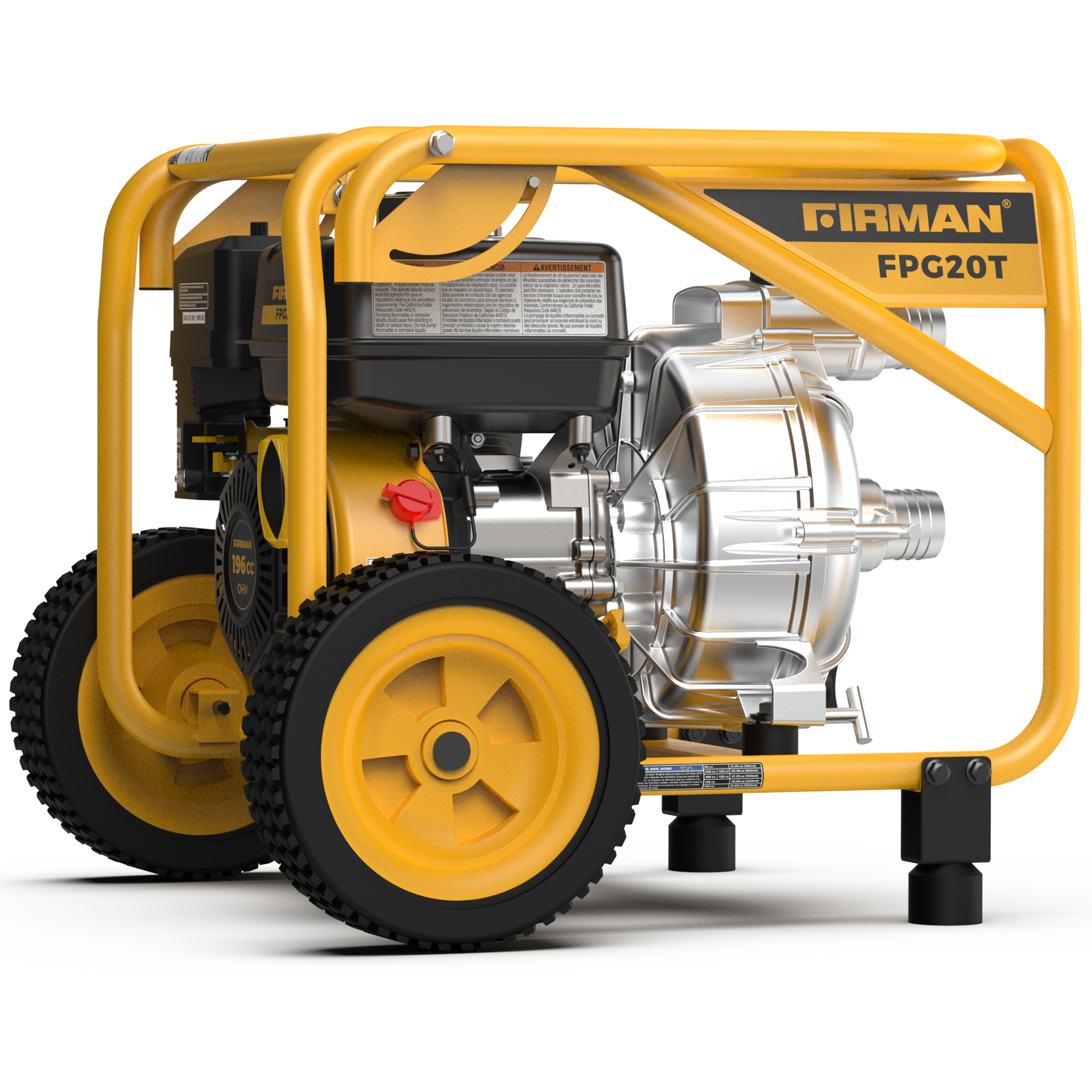 2 Inch Portable High Pressure Water & Semi Trash Pump - Durable Gas Powered Pump for Flood Control, Irrigation, Construction & Farm Use