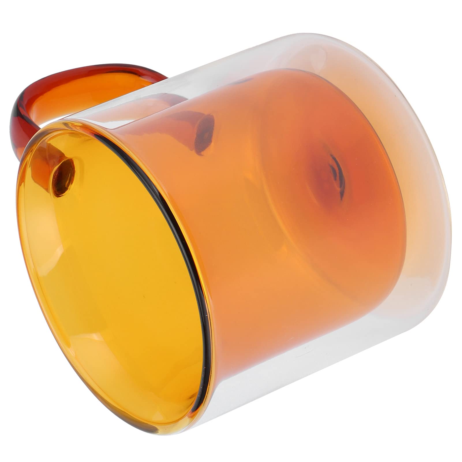 Premium 250ml Borosilicate Glass Coffee Mug - Double Wall Insulated Handmade Tea Cup for Hot & Cold Drinks - Perfect for Home, Office or Gifts (Yellow) - Enjoy Your Morning Coffee, Afternoon Tea or Late Night Milk