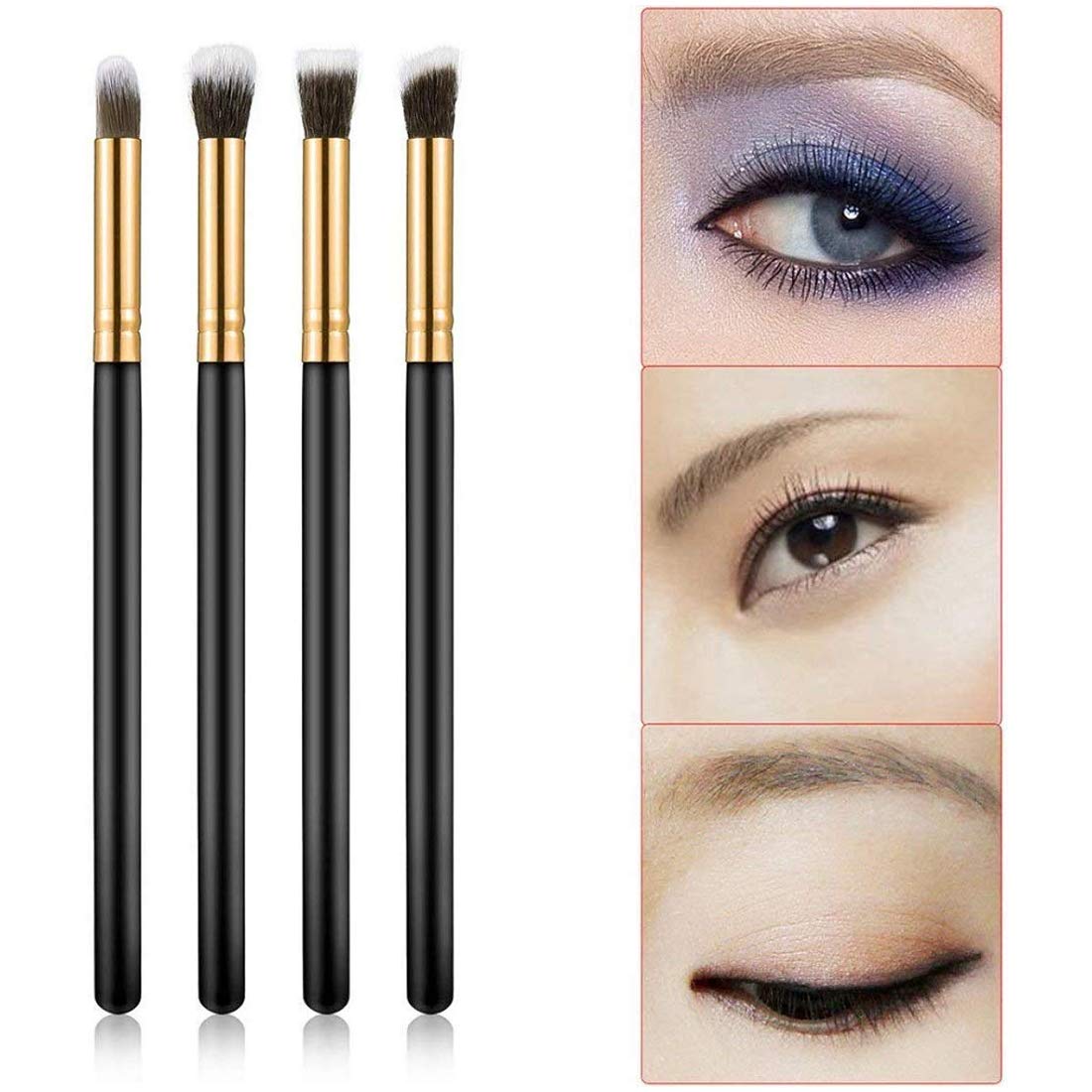 Adbeni 4-Piece Professional Makeup Brush Set - Foundation, Mascara, Blending & Pencil Brushes for Eyeshadow & Eyeliner | Perfect for Daily Makeup, Travel & Professional Makeup Artists