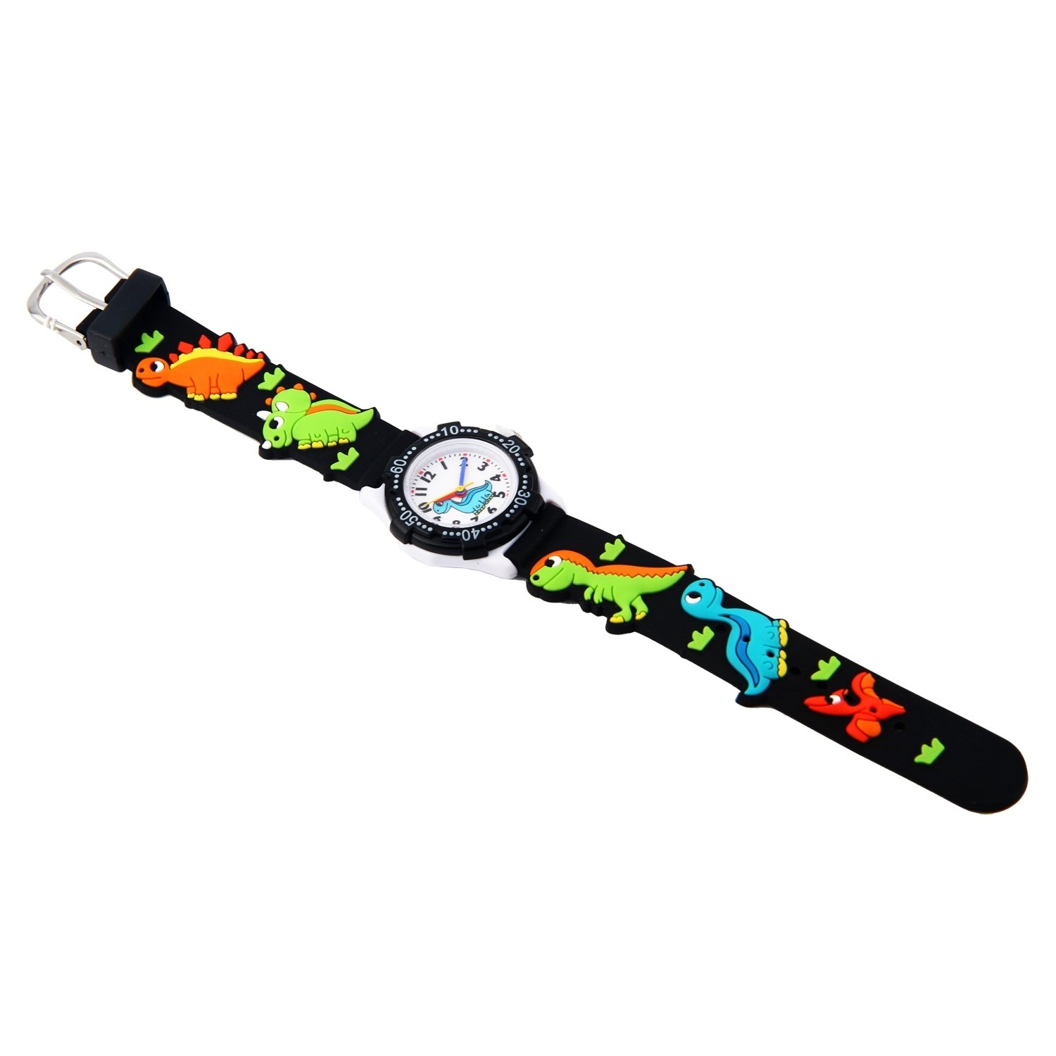 Jewtme Cute Analog Watch for Kids Ages 3-8 - 3D Silicone Cartoon Watch with Time Teaching Function for Toddler Boys & Girls - Perfect for School, Playtime & First Watch Learning
