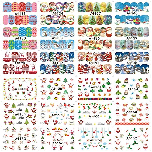 31-Piece Christmas Water Transfer Nail Stickers - Self-Adhesive Nail Decals & Foils for Women & Girls - DIY Nail Art Design - Perfect for Holiday Parties, Gifts & Festive Nail Decorations
