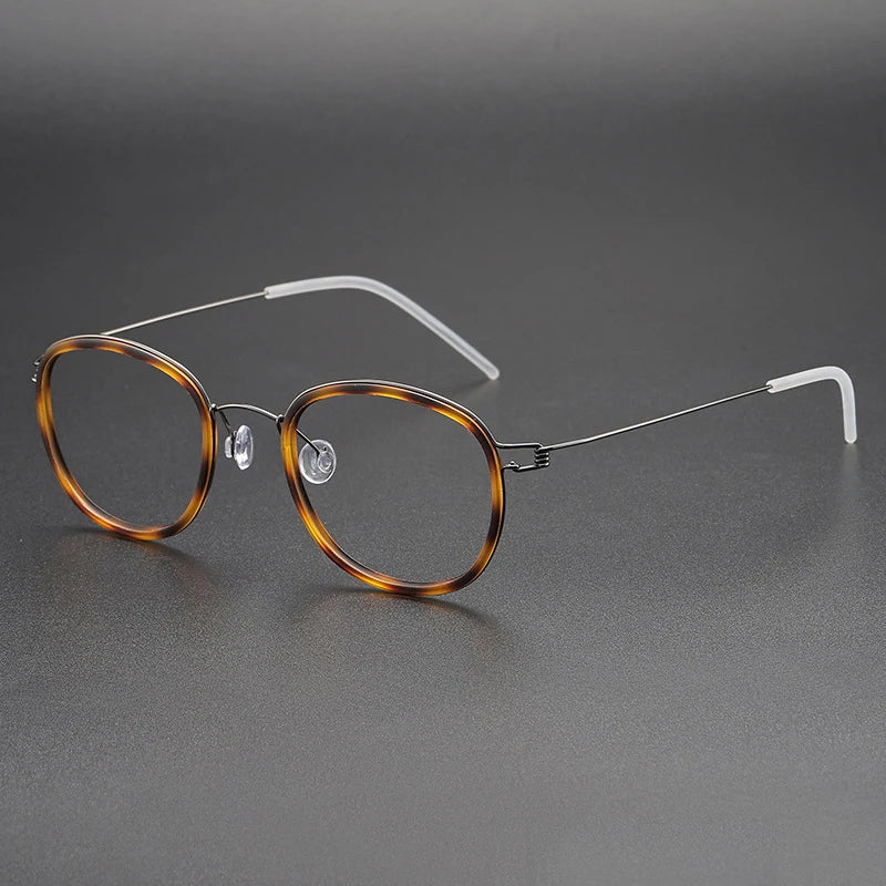 Stylish Black Full Rim Oval Screwless Titanium Acetate Eyeglasses for Women - Model 6611 | Perfect for Office, Reading & Everyday Fashion