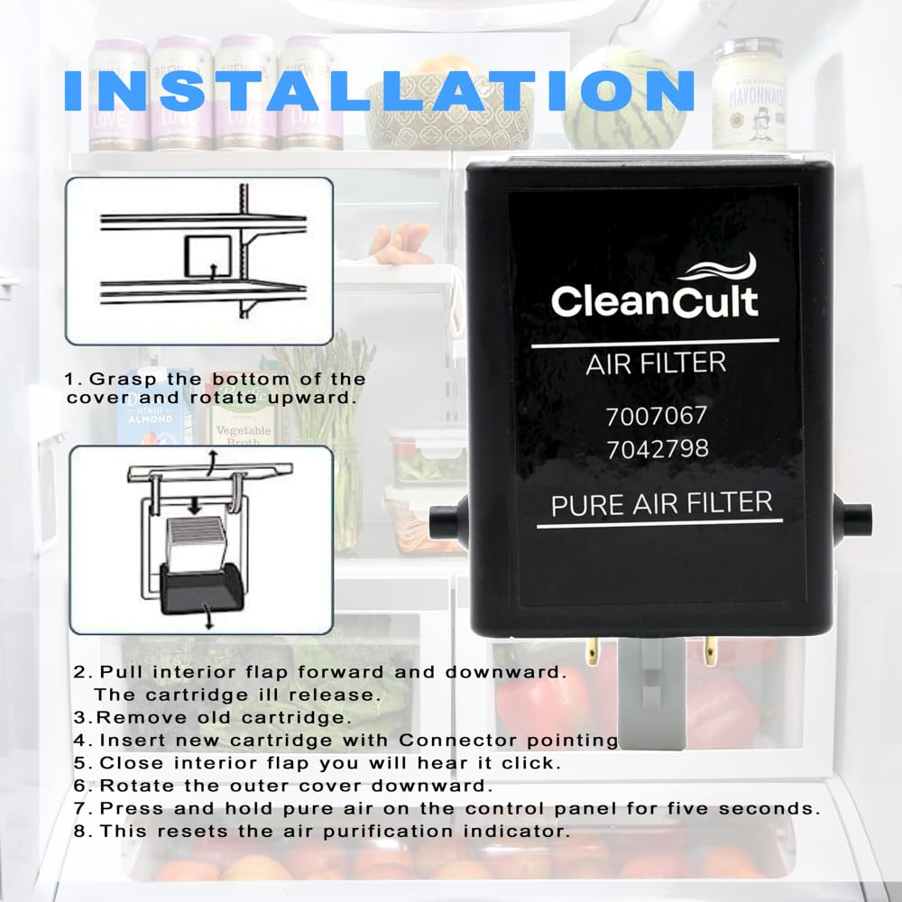 CleanCult Refrigerator Air Purification Cartridge Replacement - Compatible with Zub-Zero (Pack of 2) | 7007076, 7042798 | Eliminates Odors & Improves Air Quality for Fresh Food Storage