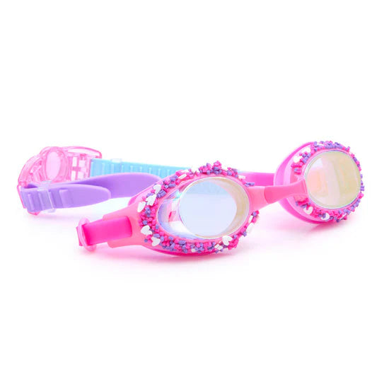 Bling2o Kids Swim Goggles - Anti-Fog UV Protection Swimming Glasses for Boys & Girls | Strawberry Frosting Design | Perfect for Pool, Beach & Swimming Lessons