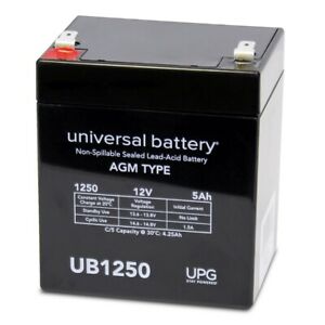 12V 5Ah F2 Rechargeable Battery - Long Lasting Power for UPS Systems, Security Alarms & Universal Applications - Perfect for Emergency Backup & Electronic Devices