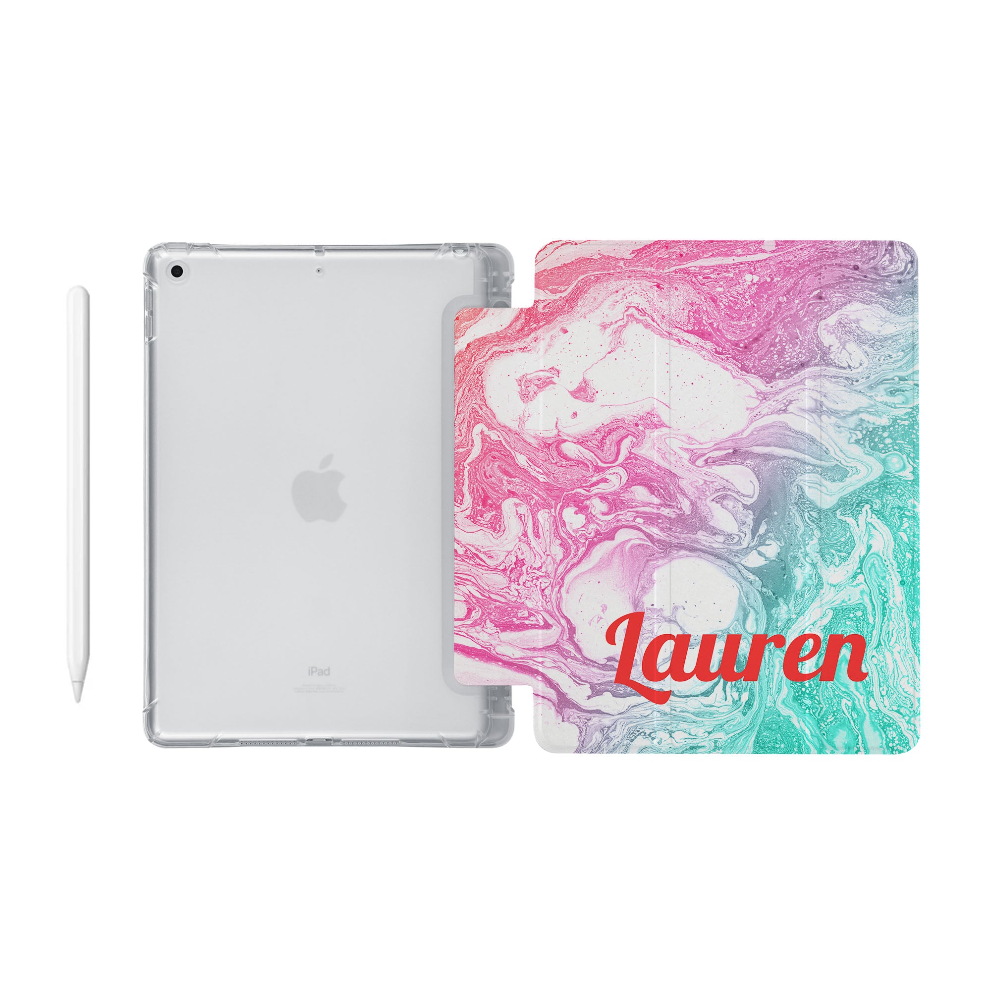 Premium iPad See-Through Case with Abstract Oil Painting Design - Slim Protective Cover for iPad Air/Pro, Perfect for Home, Office & Travel Use