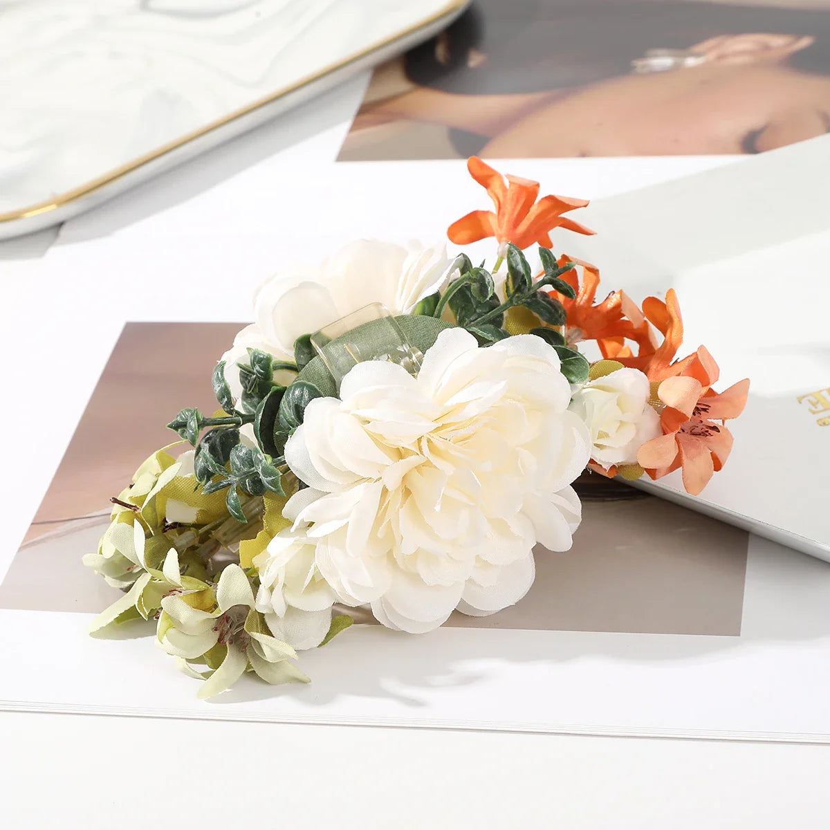 Haimeikang Large Flower Hair Clips for Women - Thick Hair Barrettes, Crab Claw Hairpins, Summer Fashion Hair Accessories for Weddings, Parties, and Everyday Wear