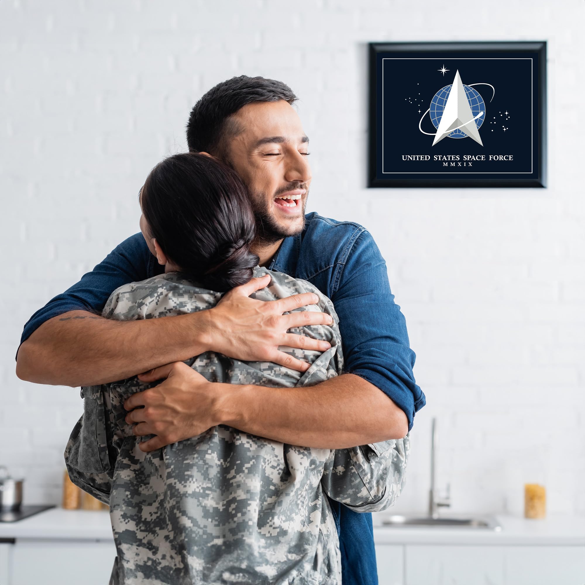 United States Space Force Logo - Patriotic Military Wall Art, American Home Decor Poster, Unframed 14x11 for Bedroom, Living Room, School & Office