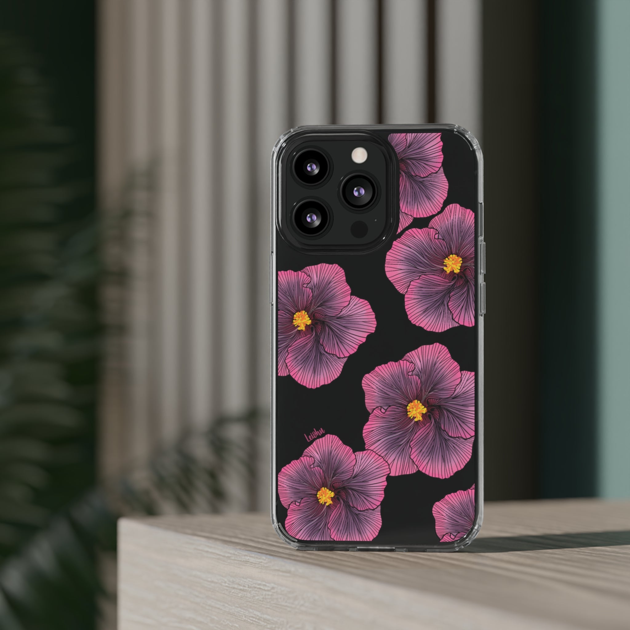 Sunset Hibiscus Clear Phone Case - Durable Protective Cover for iPhone & Samsung | Perfect for Everyday Use, Travel & Outdoor Activities