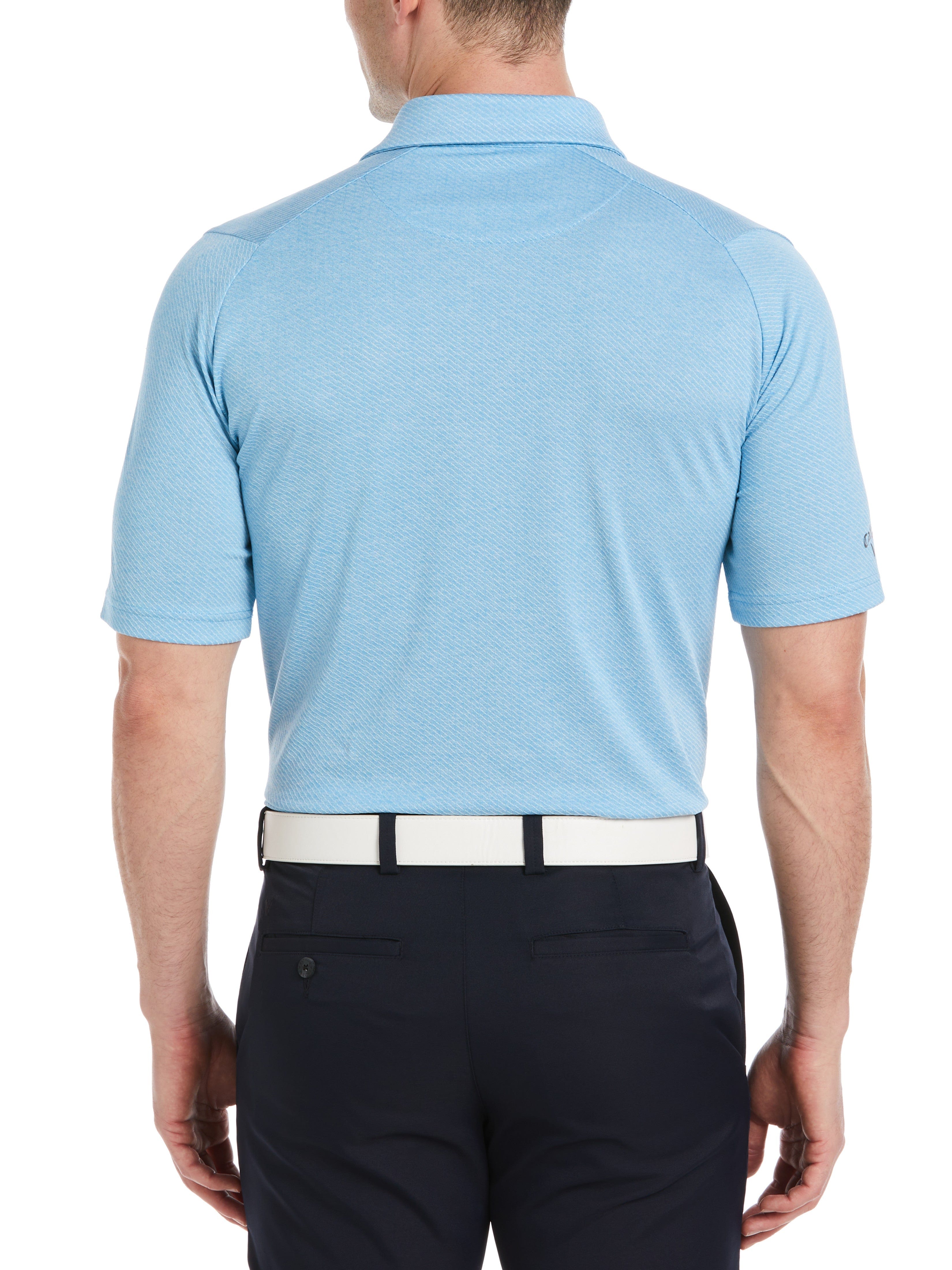 Breathable Men's Swing Tech Golf Polo Shirt - Moisture-Wicking & Ventilated Heather Jacquard Design for Comfort on the Course | Perfect for Golf, Casual Wear & Outdoor Activities