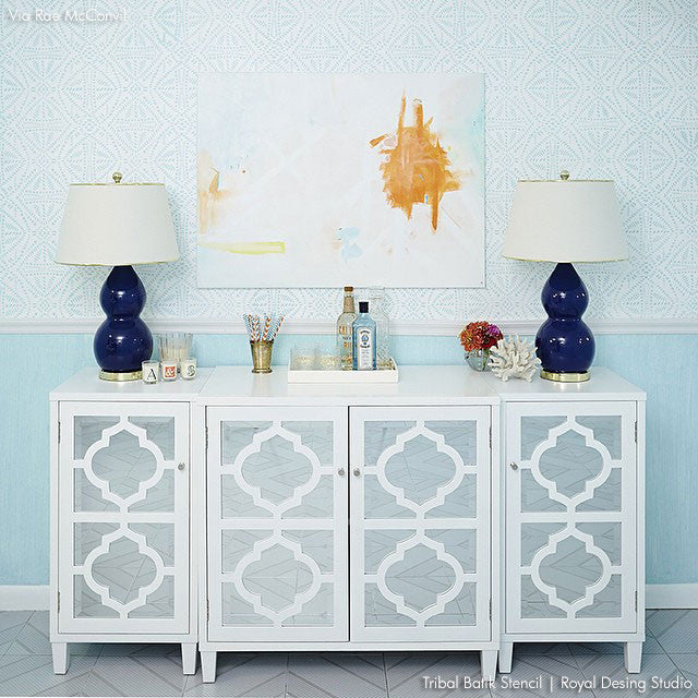Tribal Batik Allover Wall Stencil - DIY Home Decor Stencil for Wall Painting, Furniture & Crafts | Perfect for Boho, Ethnic & Tropical Room Designs