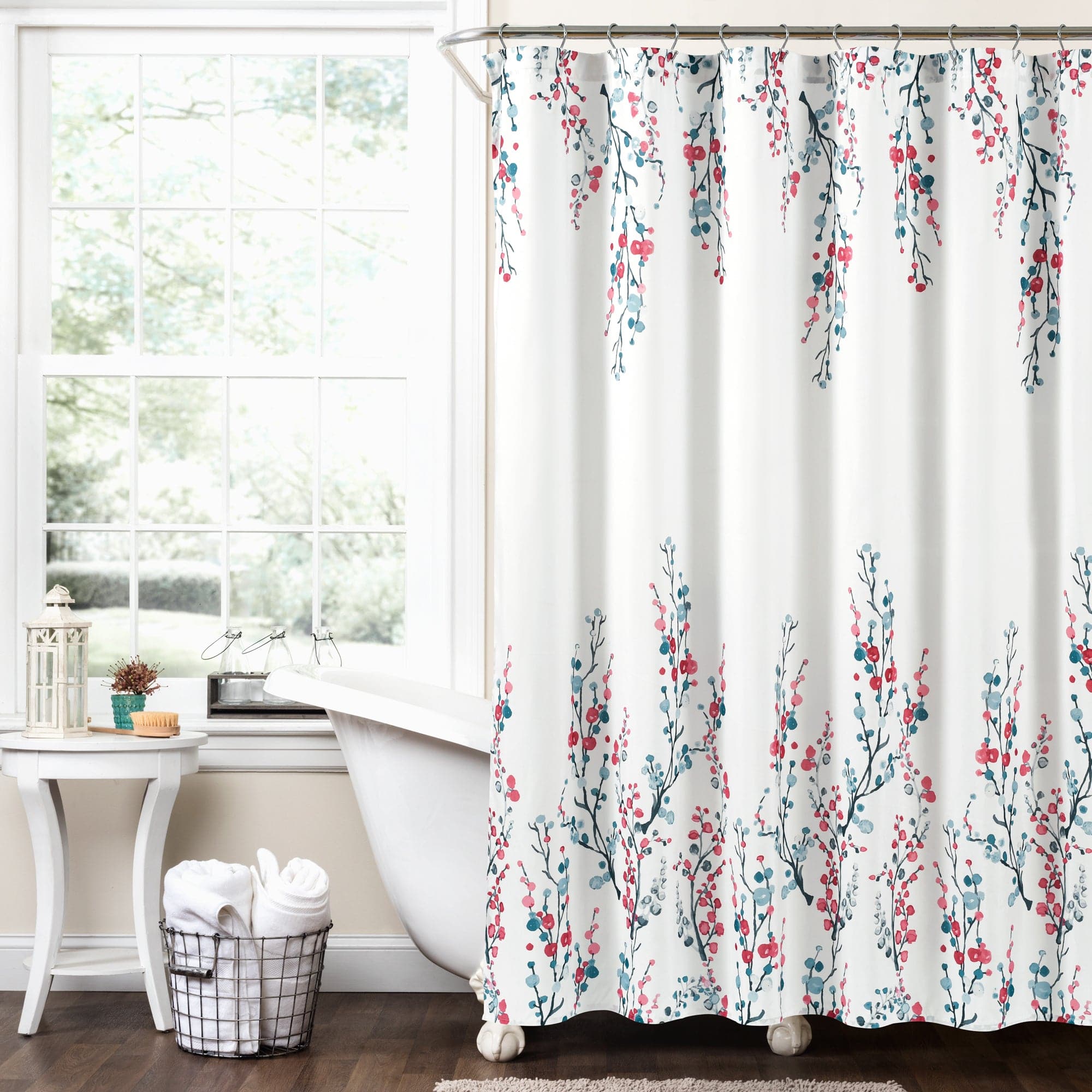 Elegant Mirabelle Watercolor Floral Shower Curtain - Vintage Botanical Bathroom Decor for Modern & Classic Bathrooms - Perfect for Home Spa, Guest Bathrooms & Luxury Hotel Style