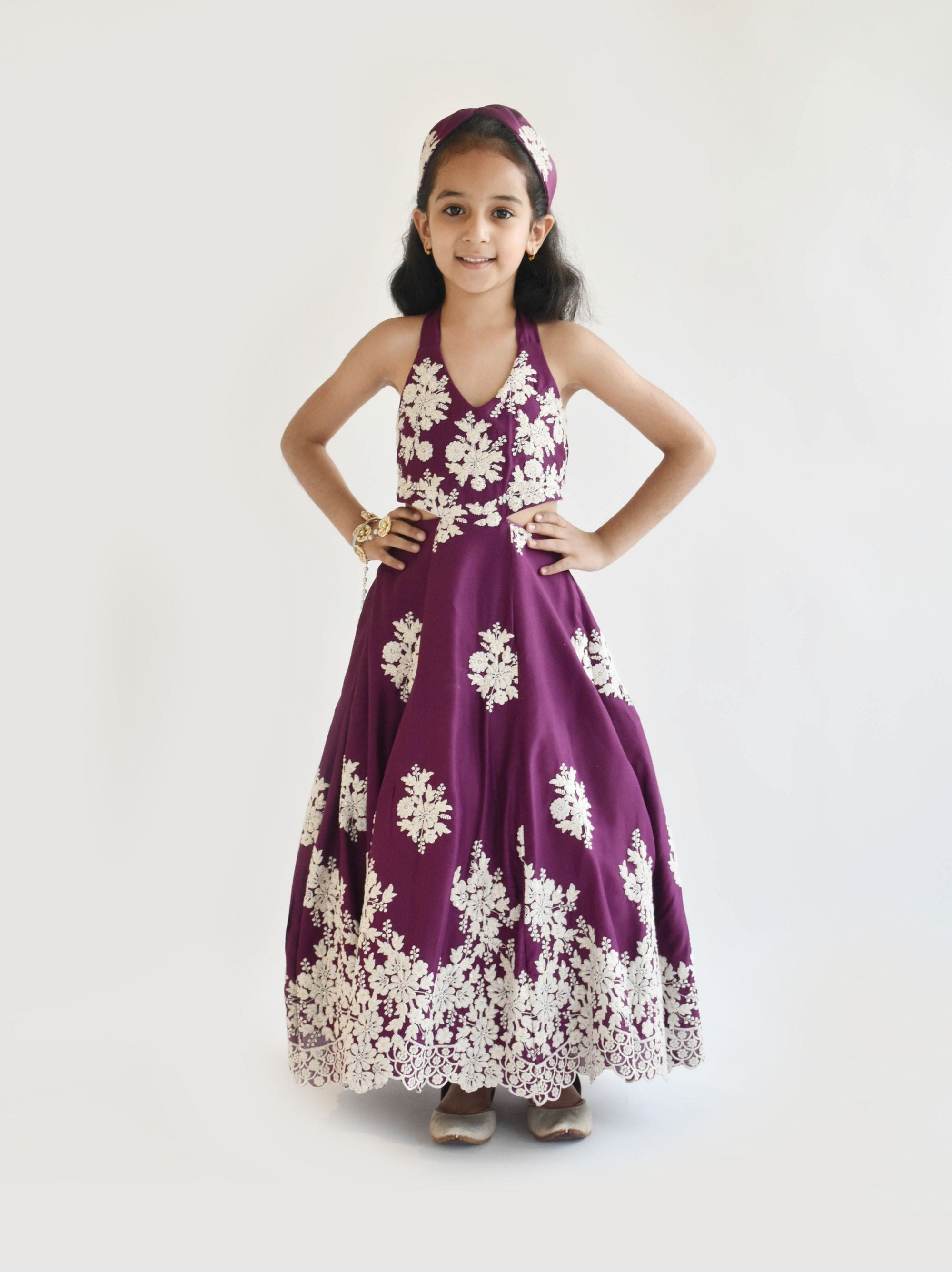 Pre Order: Elegant Wine Red Embroidery One Piece Gown for Women - Perfect for Weddings, Parties & Special Occasions