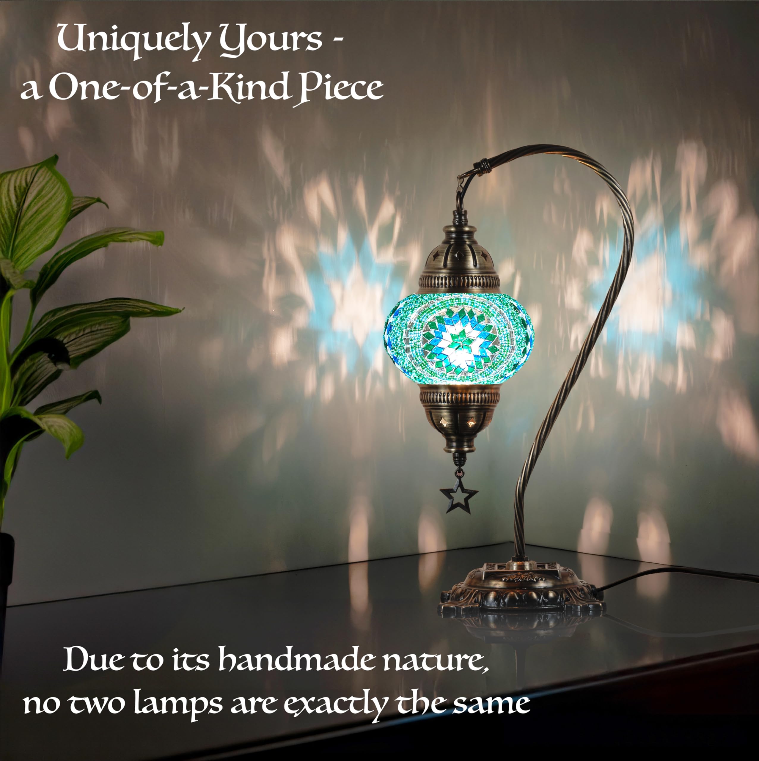 Handmade DEMMEX Turkish Moroccan Mosaic Tiffany-Style Table Lamp - 15