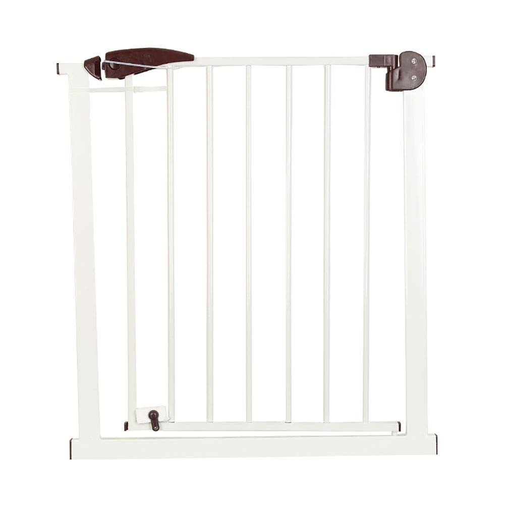 **Pet Safety Gate & Child Safety Door - Adjustable Pressure-Mounted Stair Gate for Dogs, Babies & Toddlers (Extends Up to 128cm, No Drilling, White) - Perfect for Stairs, Doorways & Room Separation**