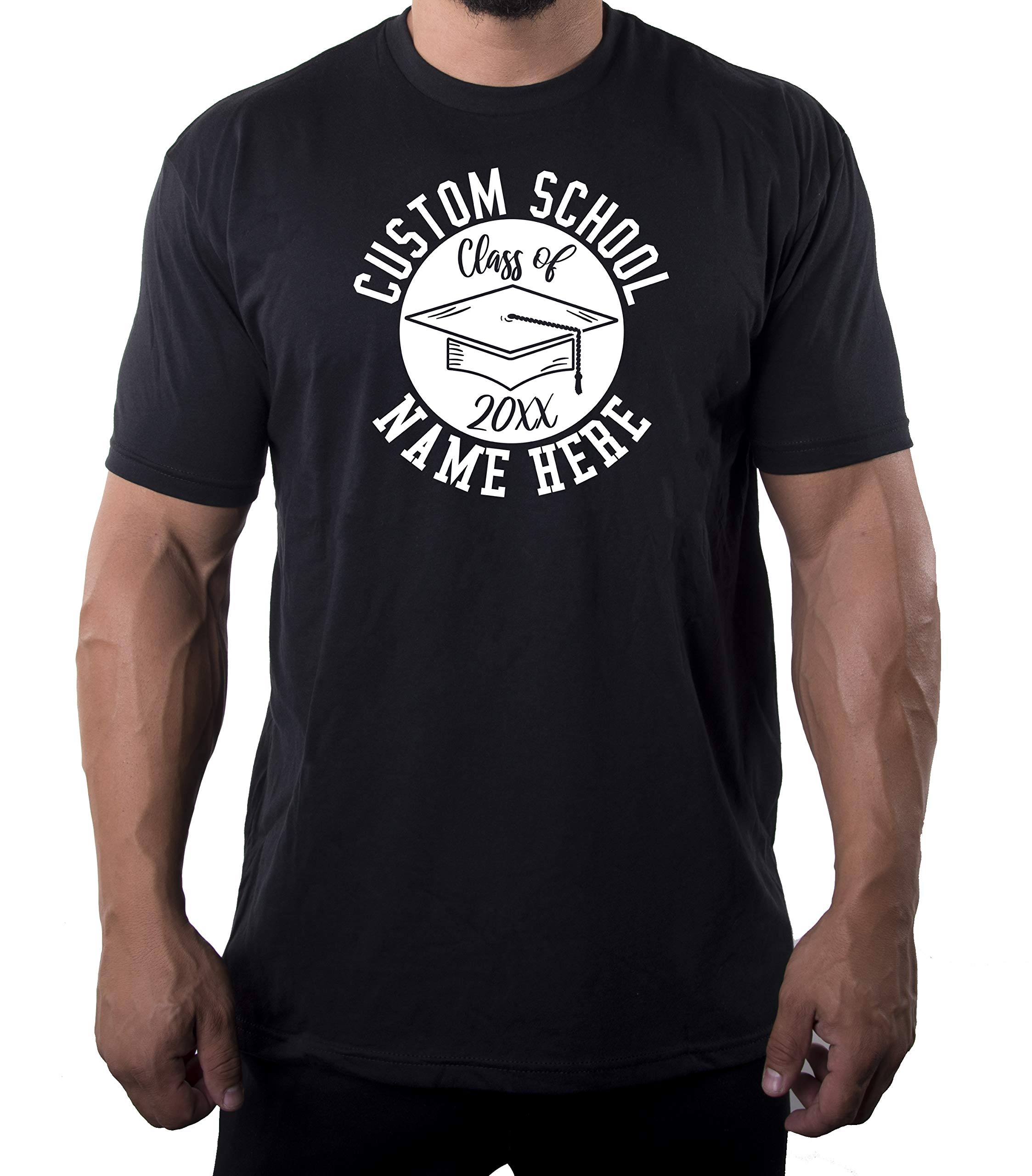 Custom Graduation T-Shirts for Seniors - Personalized Class of 2024 Shirts with School Name & Cap Design - Perfect for Graduation Ceremonies, Senior Week & Alumni Events