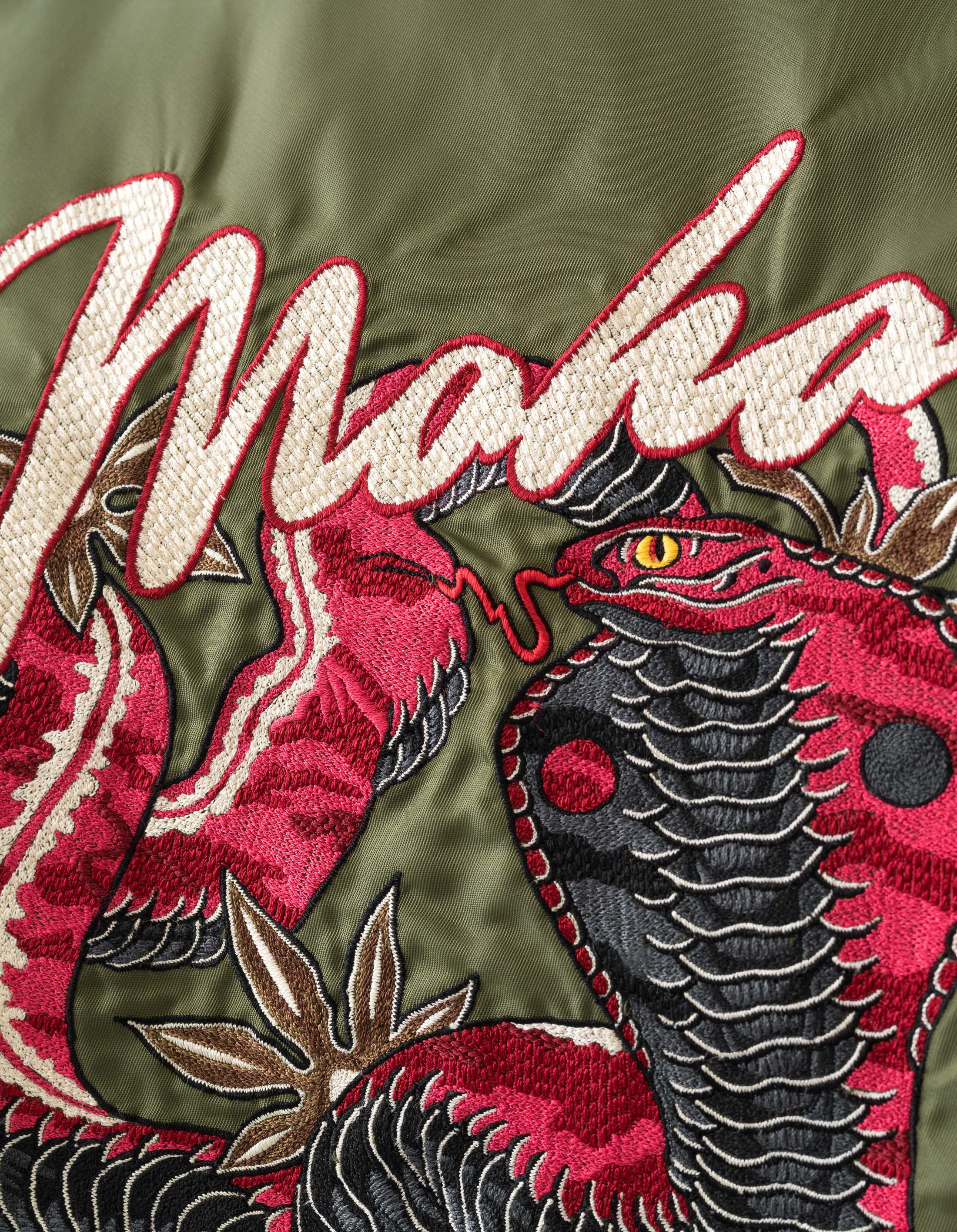 Year of the Snake 6089 MA1 Flight Jacket - Olive OG 107F Bomber Jacket for Men | Vintage Military Style Outerwear for Casual Wear & Street Fashion