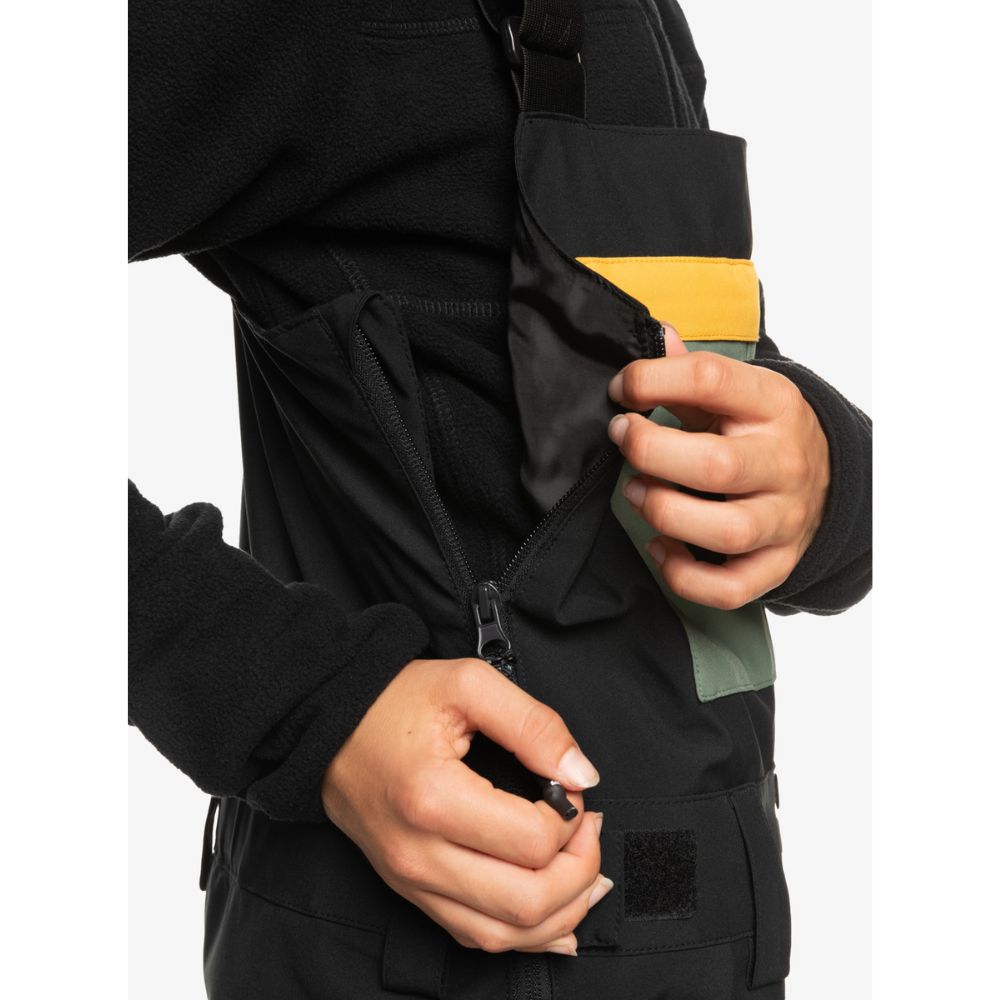 Quiksilver Mash Up Youth Boys Bib Snow Pants - Black - Waterproof & Insulated Winter Snowboarding & Skiing Bib Overalls for Kids