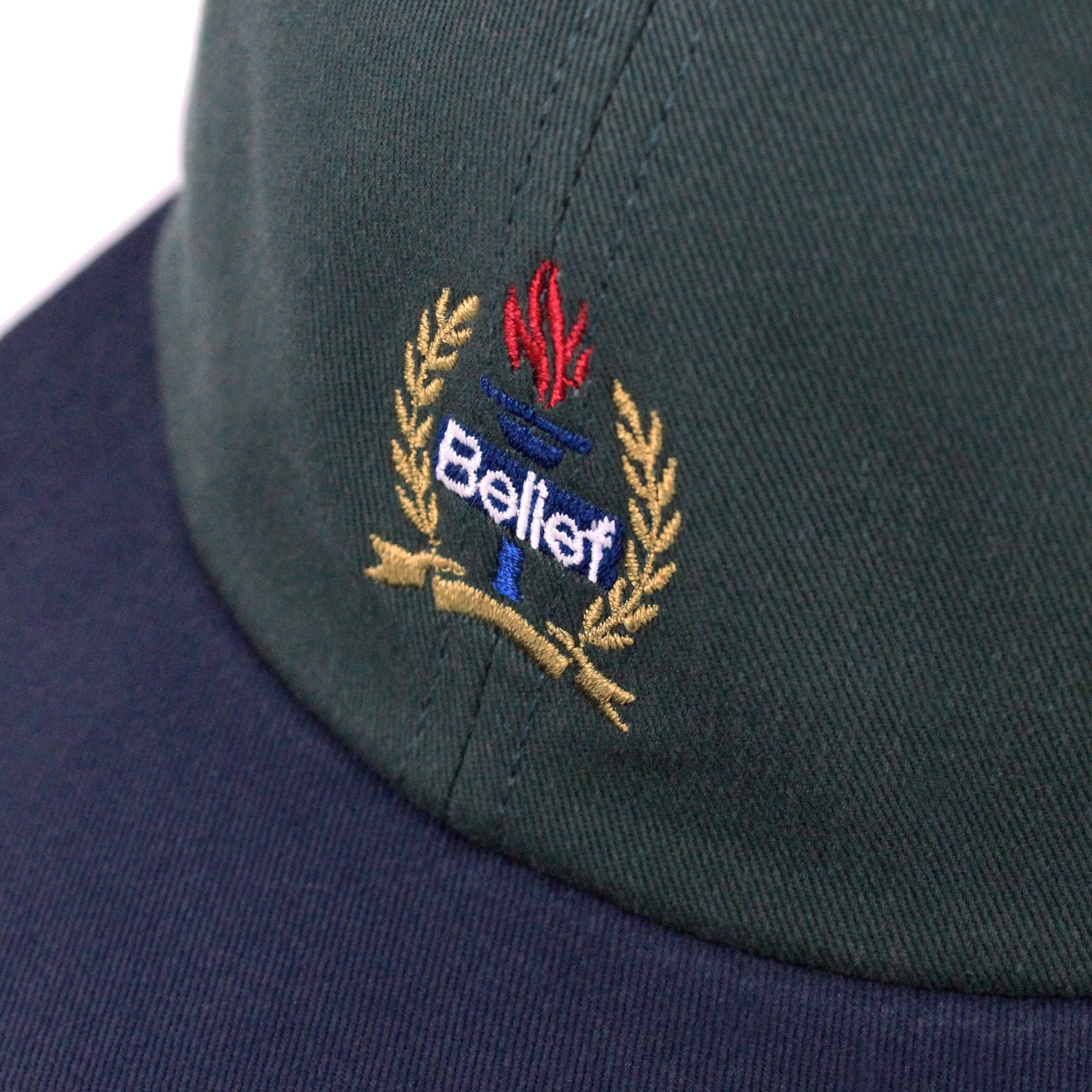 Belief NYC Liberty 6-Panel Baseball Cap - Spruce/Navy - Adjustable Dad Hat for Men & Women - Perfect for Outdoor Sports, Casual Wear & Street Fashion