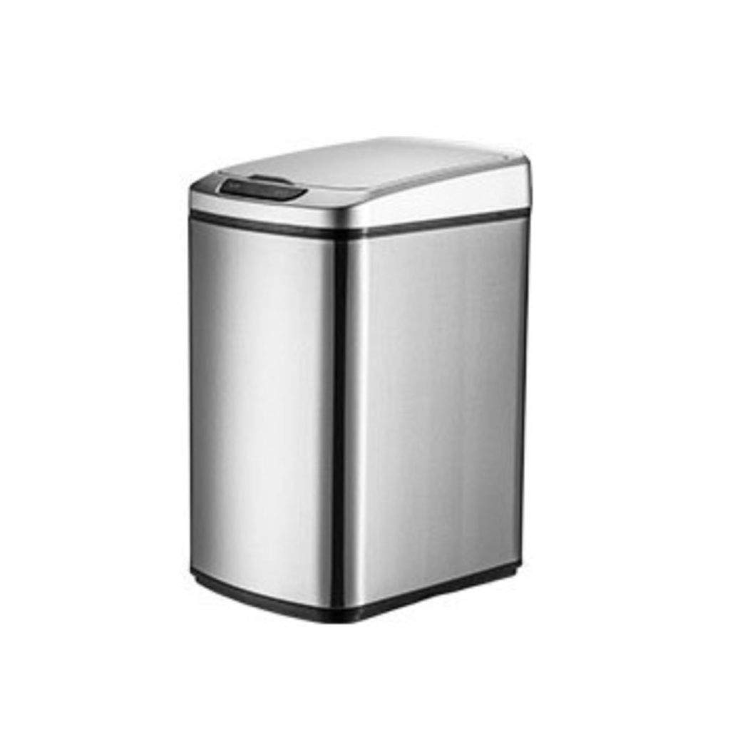 Automatic Induction Trash Can - 12L Rechargeable Garbage Bin for Kitchen, Bathroom & Living Room, Touchless Sensor Wastebasket (Silver) - Perfect for Modern Homes & Office Spaces